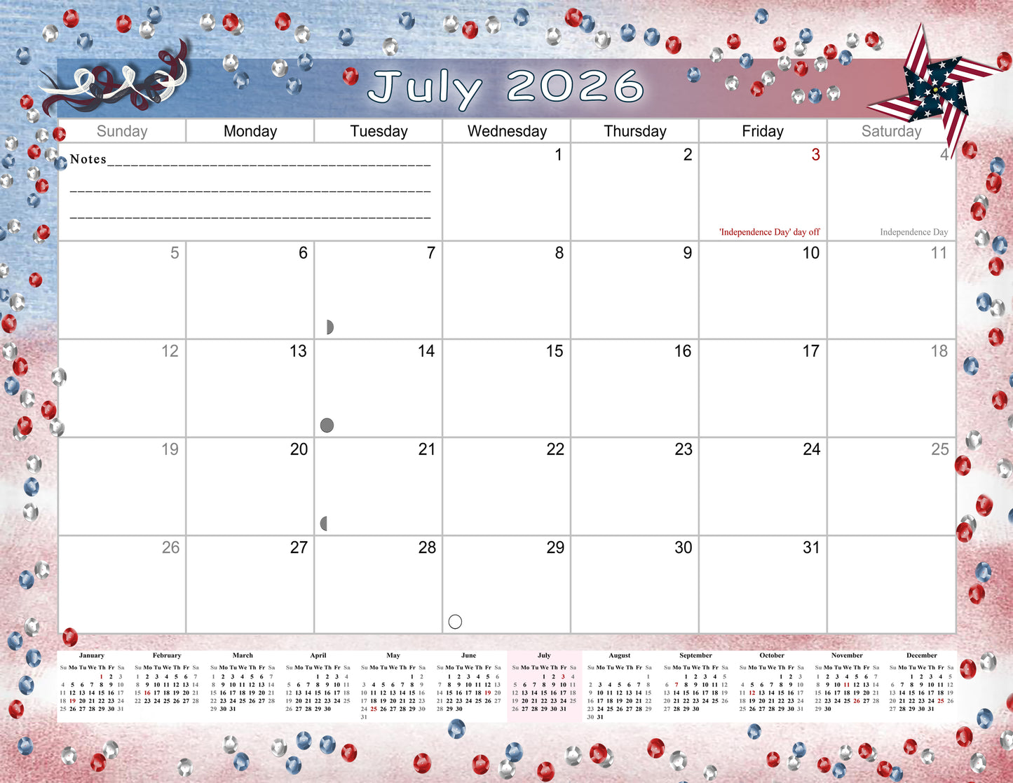 2025-2026 Monthly Spiral-Bound Wall / Desk Calendar - Desktop / Wall Blotter Calendar / Planner - (Edition #29)