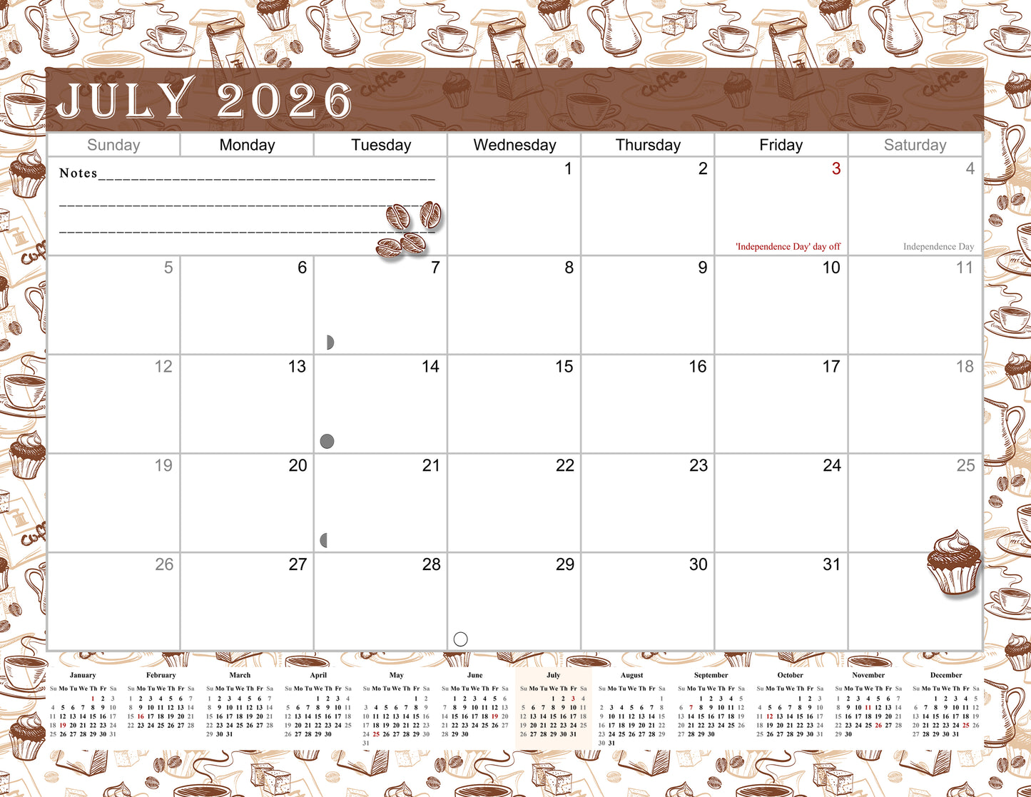 2025-2026 Monthly Spiral-Bound Wall / Desk Calendar - Desktop / Wall Blotter Calendar / Planner - (Edition #30)