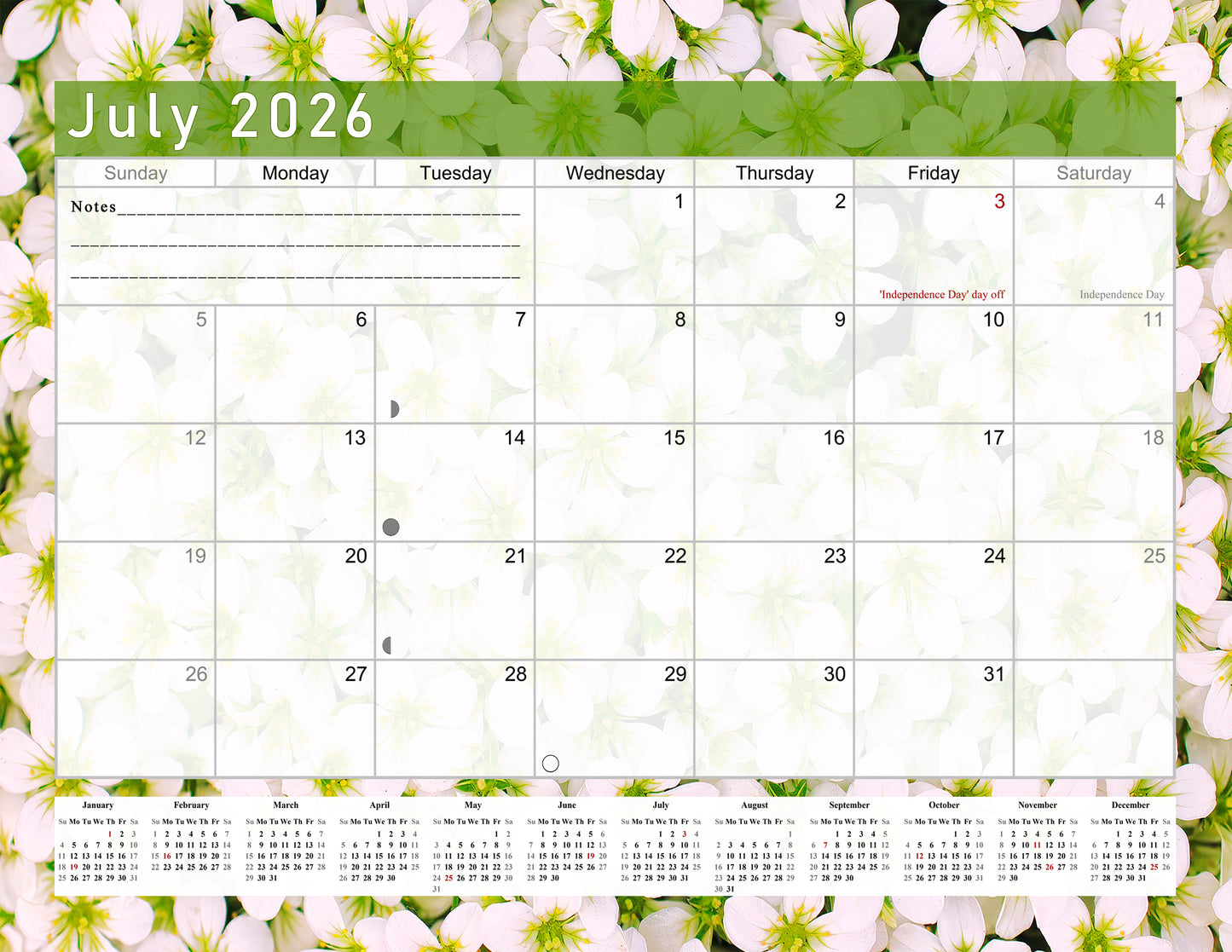 2025-2026 Monthly Spiral-Bound Wall / Desk Calendar - Desktop / Wall Blotter Calendar / Planner - (Edition #23)