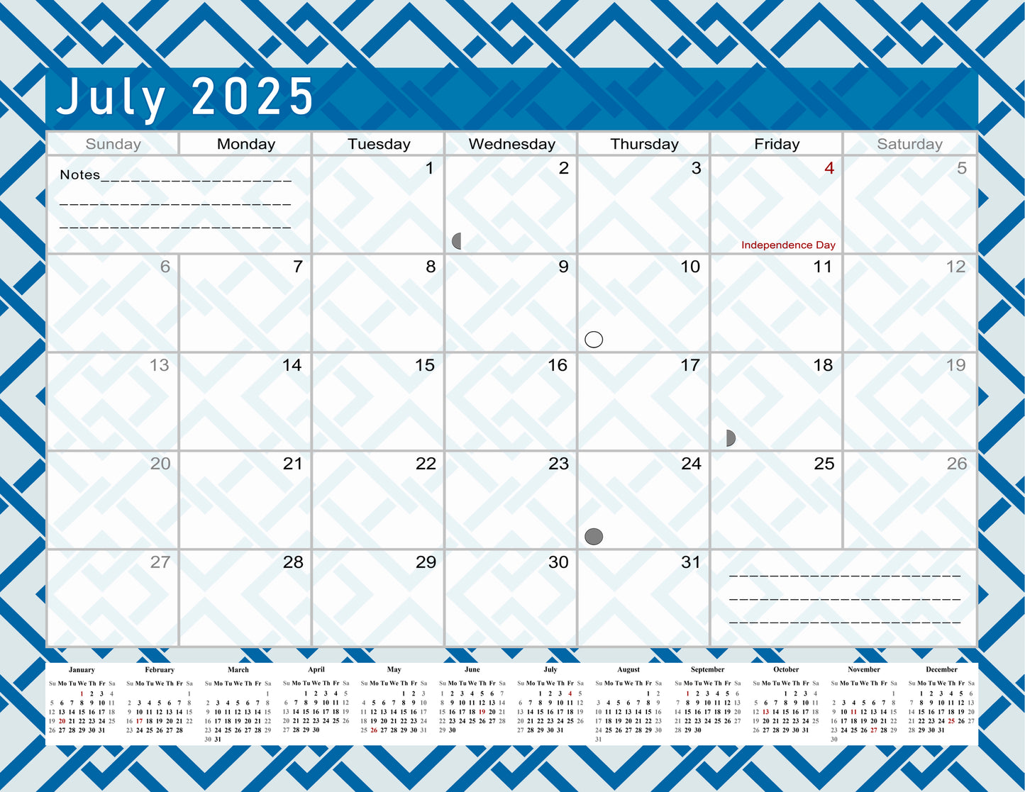 2025 Monthly Desktop/Wall Calendar/Planner - Habit Tracker - (Edition #04)