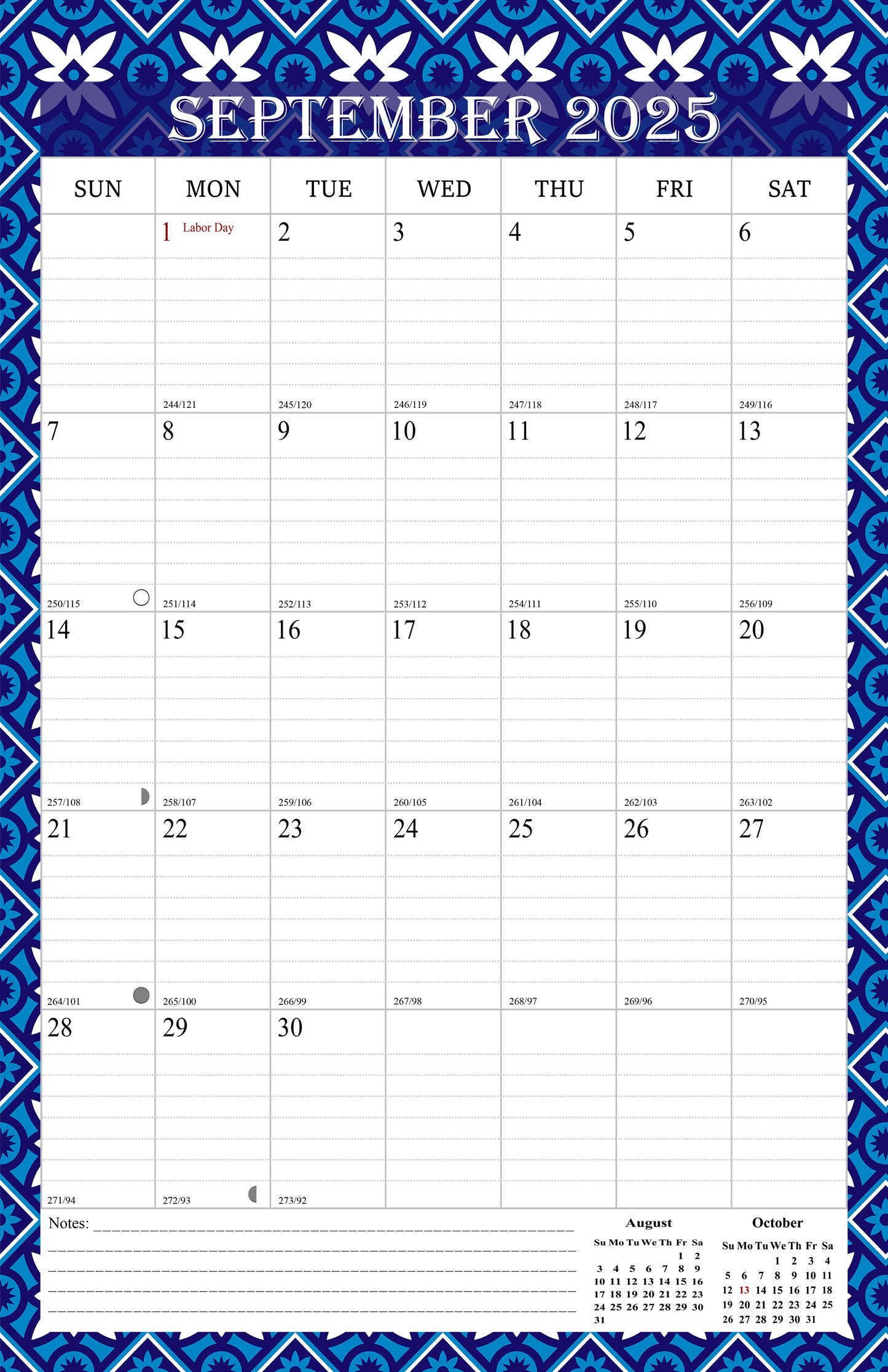 2025 Wall Calendar Spiral-Bound Twin-Wire Binding - 12 Months 14