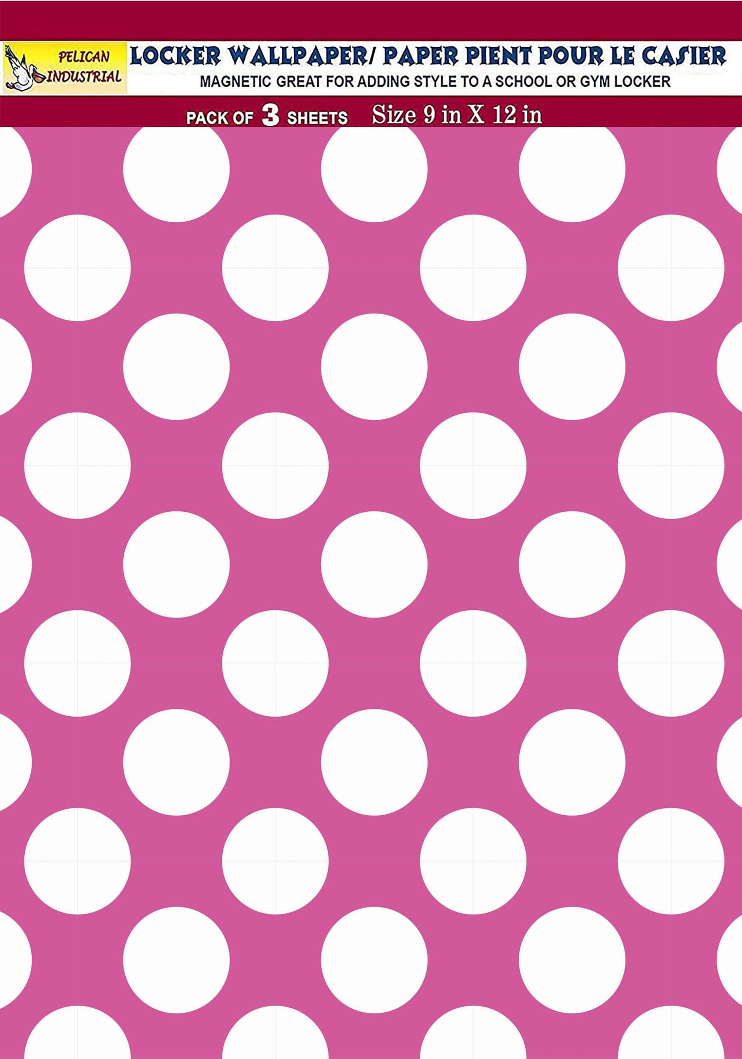 Magnetic Locker Wallpaper - Pack of 3 Sheets - Polka Dot (vg 001)