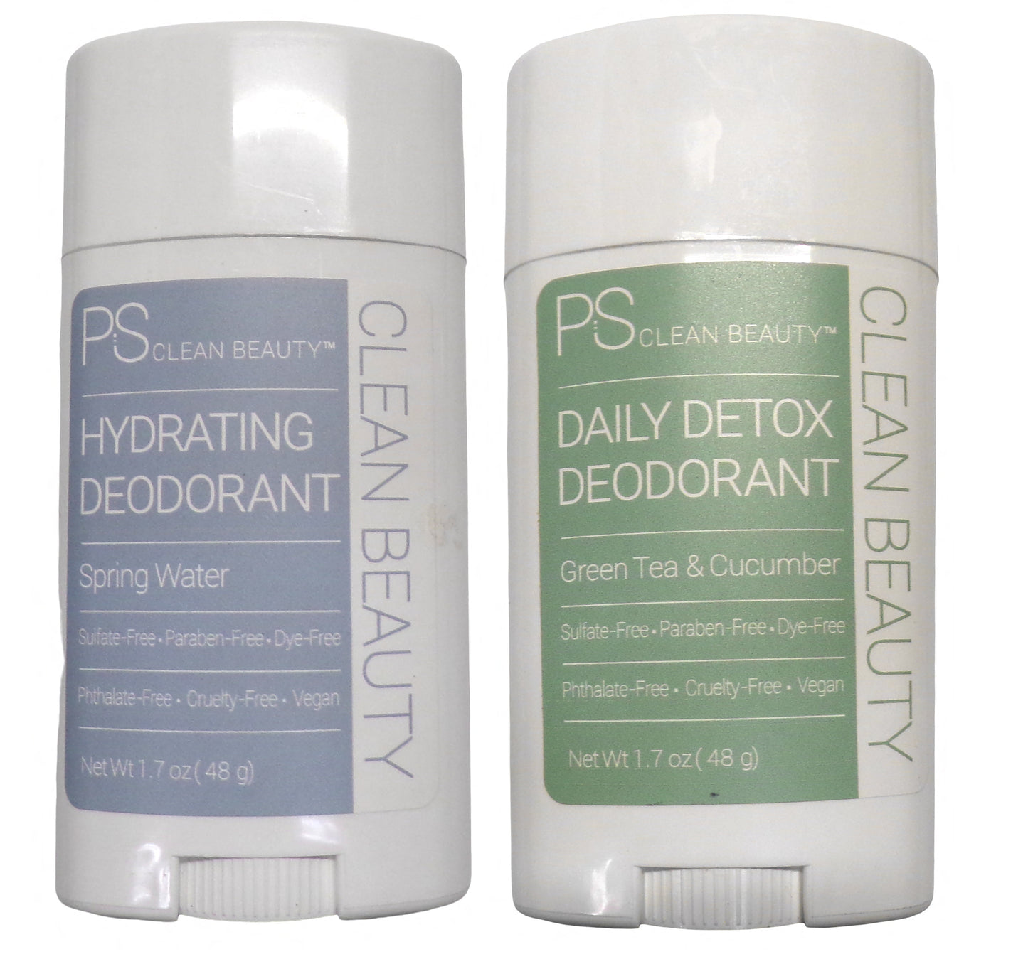 PS Clean Beauty Hydrating Deodorant Spring Water & Detox Green Tea Set of 2 Pack
