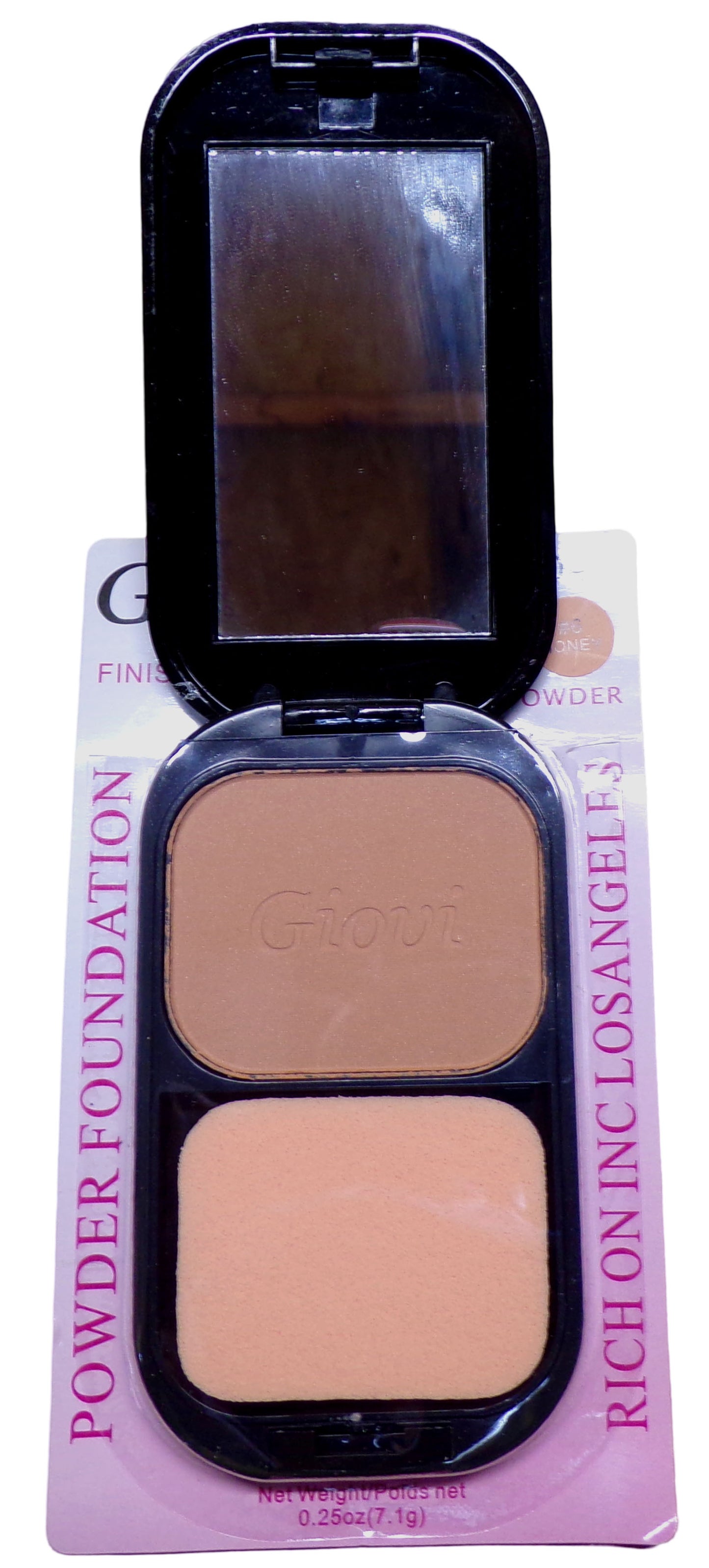 Giovi U.S.A. Powder Foundation with Mirror. Two Way Powder. 0.25 oz