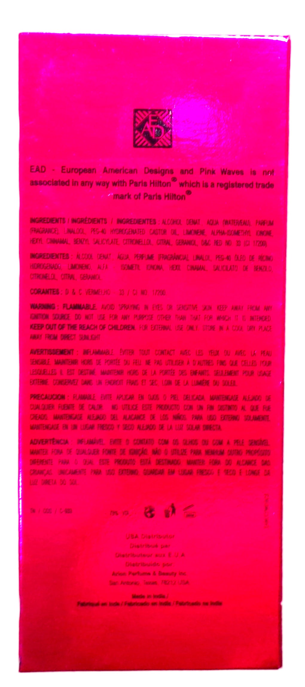 European American Designs Pink Waves Eau de Toilette Spray EDT 2.5 fl oz