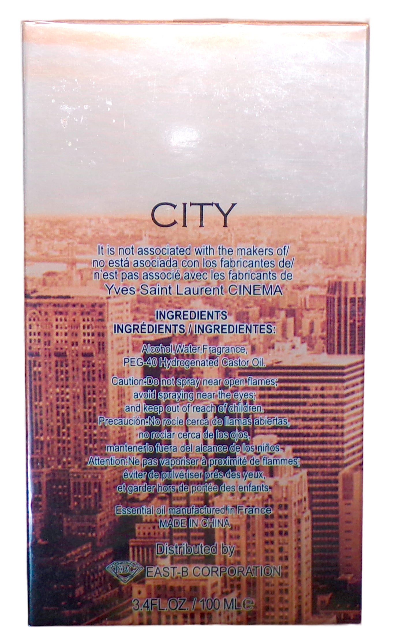 City EAU DE PARFUME 3.4 oz 100 ml