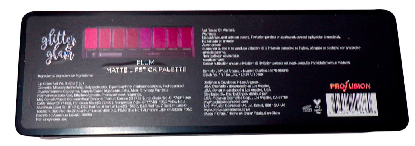 Profusion Glitter & Glam Plum & Rose Matte Lipstick Palette (Set of 2)