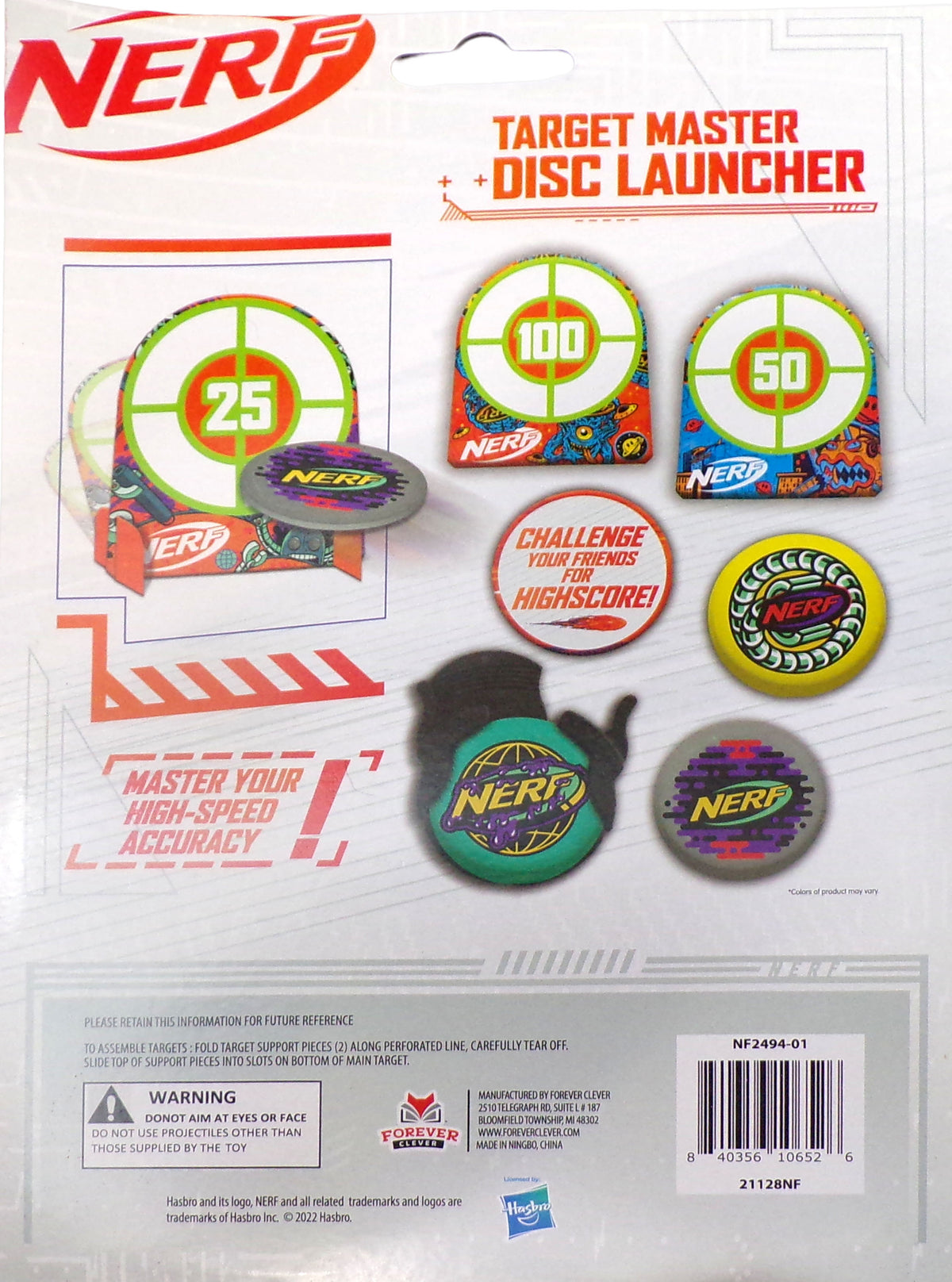 NERF Target Master Disc Launcher w 3 Discs, Launcher & 3 Targets Hasbro