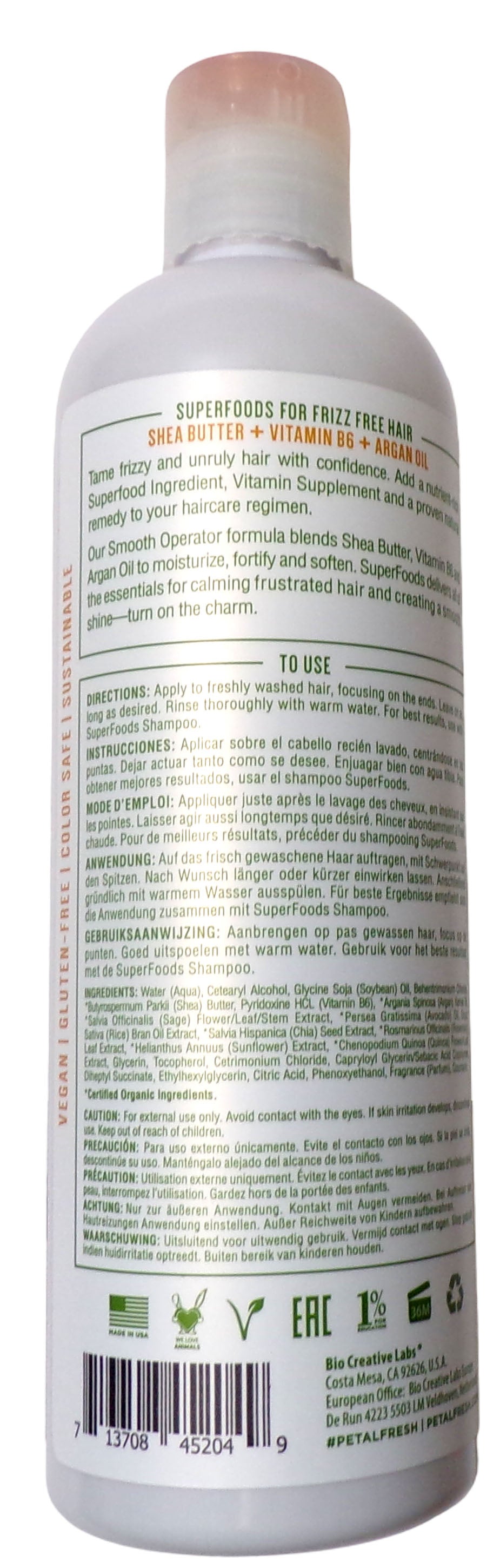 SuperFoods Smoothing Conditioner Shea Butter, Argan Oil, Vit.B6 -12 oz (3 Pack)