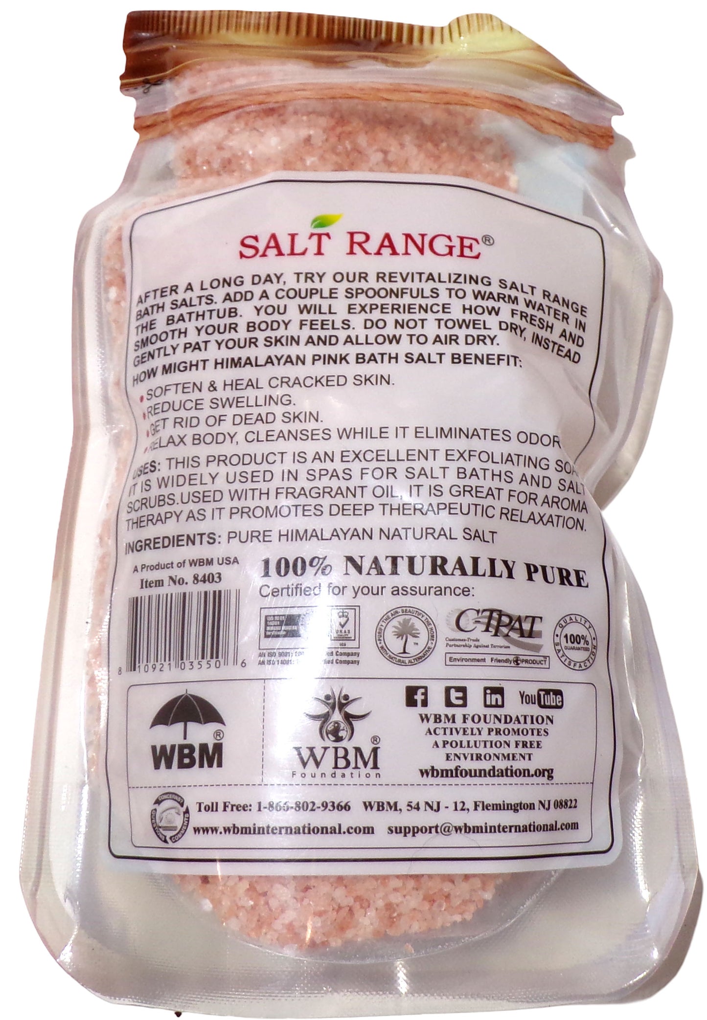 Salt Range Himalayan Pink Salt Bath Salt 100% Naturally Pure 1lb Set of 3