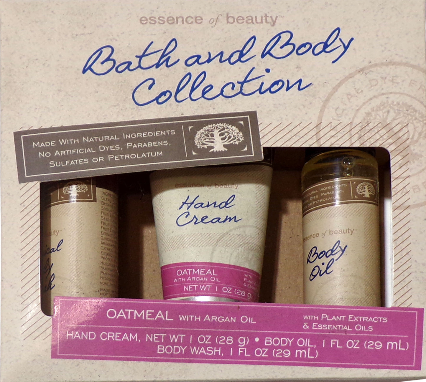 Essence of Beauty Bath & Body Collection 3 pcs. Gift Set Oatmeal with Argon Oil