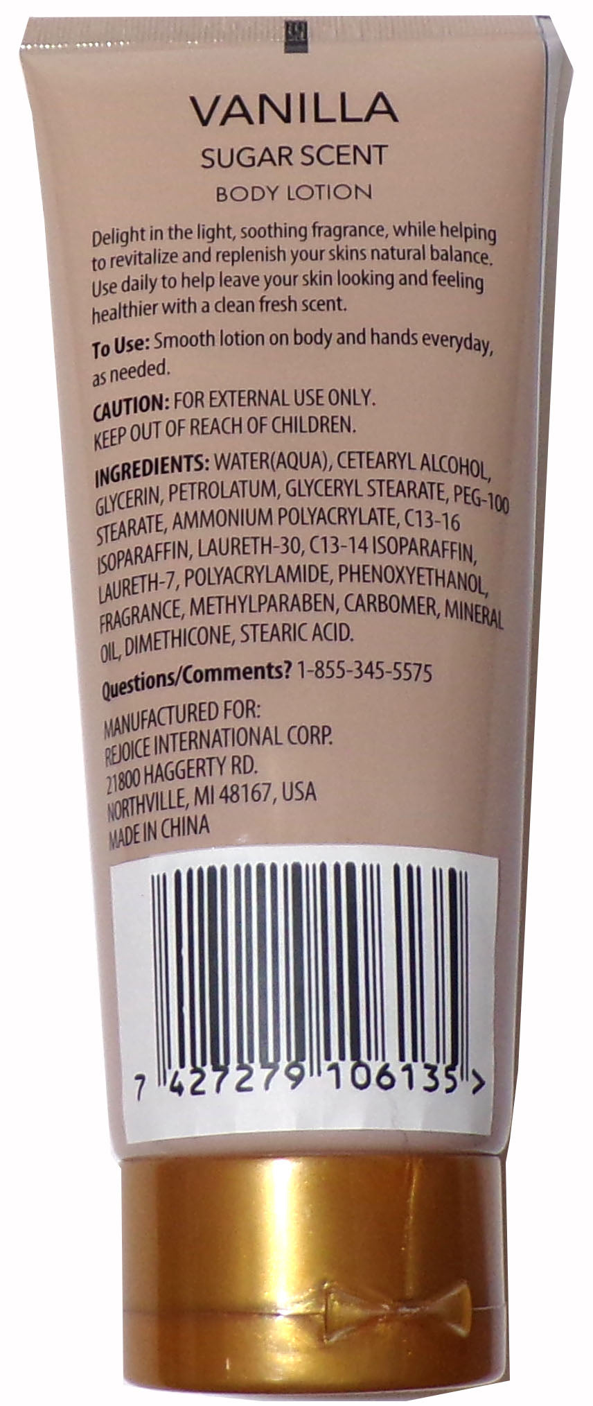 SPA LUXURY VANILLA SUGAR SCENT BODY LOTION 5.5OZ
