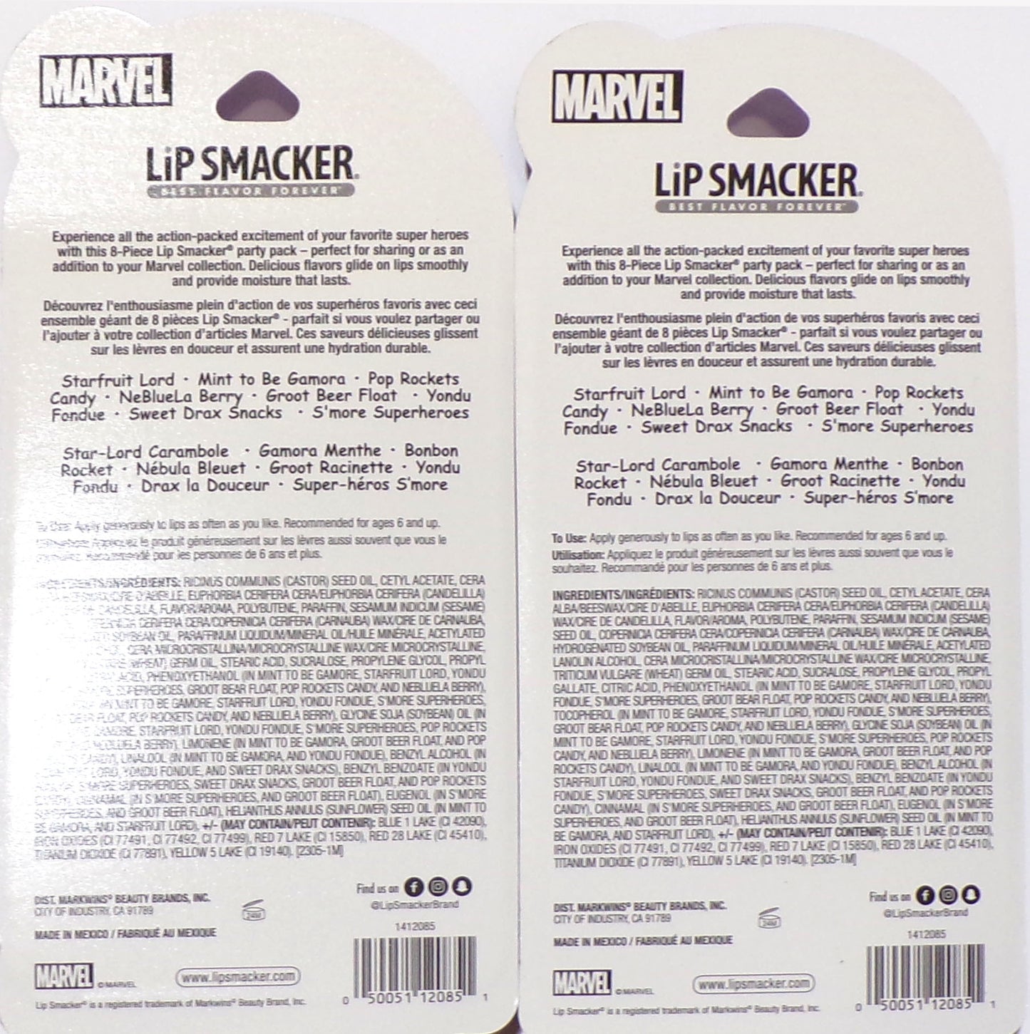 Marvel Lip Smacker Set with 8 Colorful Characters and Flavors