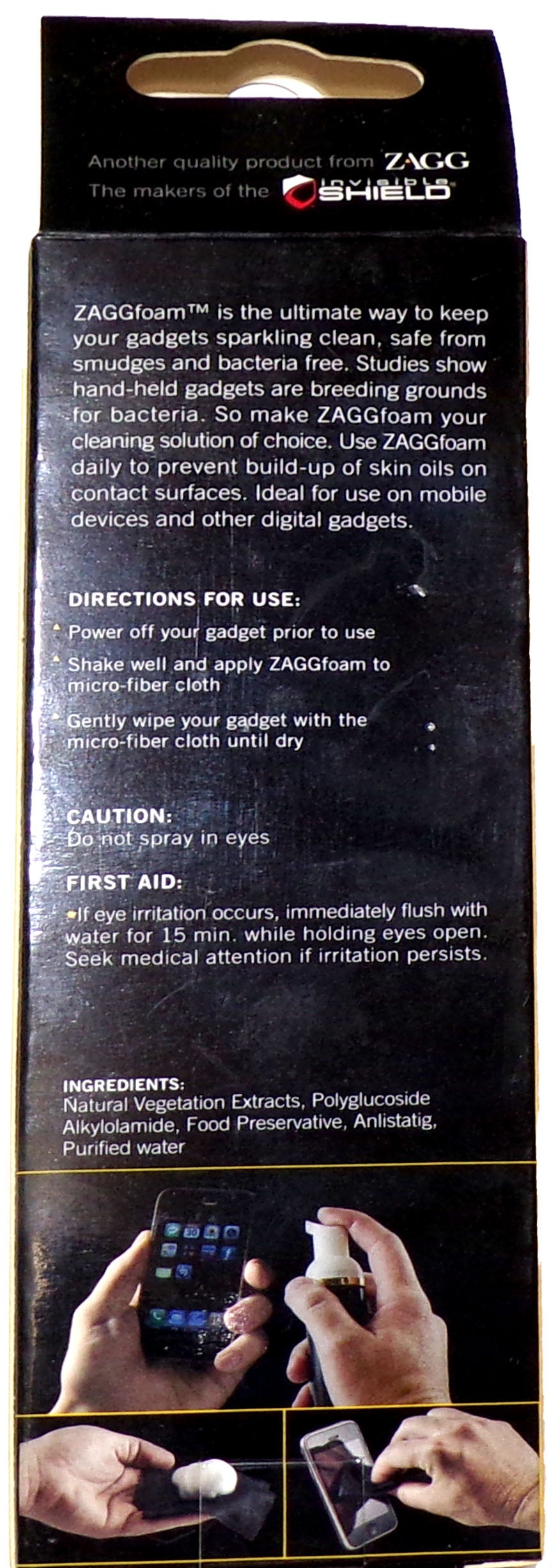 ZAGG Antibacterial Cleaning Foam for Phones Tablets Electronics. New In Box