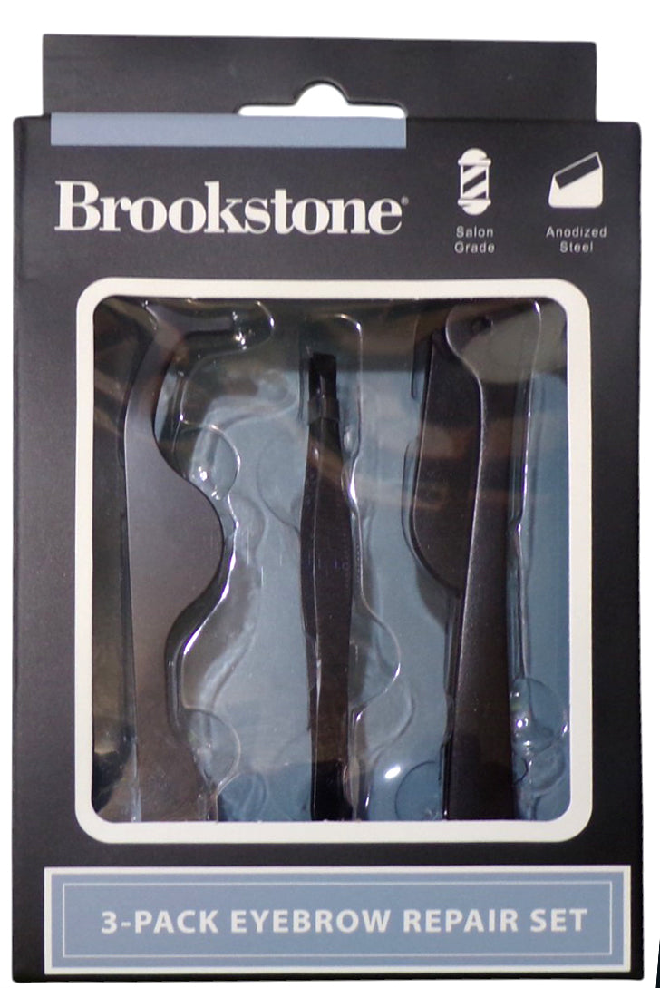 Brookstone 3-Pack Eyebrow Repair & 2 Pack Pointed Tip Scissors Set