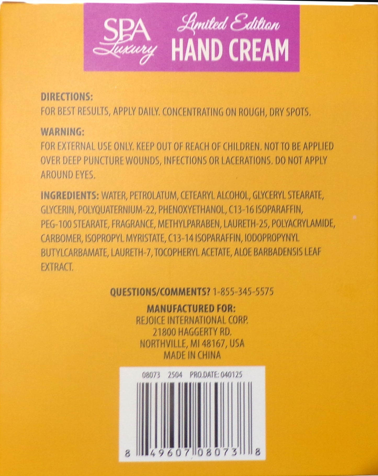 Spa Luxury Limited Edition Hand Cream - Brazilian Sol & Brazilian Orchid