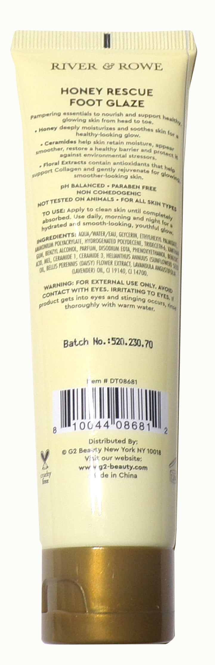 River & Rowe Honey Rescue Foot Glaze-Nourish/Renew 3.5oz W Ceramides