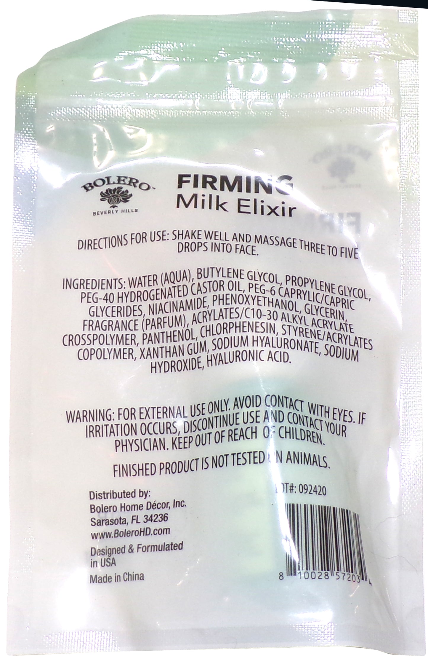 Share Bolero Firming Milk Elixir Plant - Peptides Hyaluronic Acid 1.0 Oz (Set of 2)
