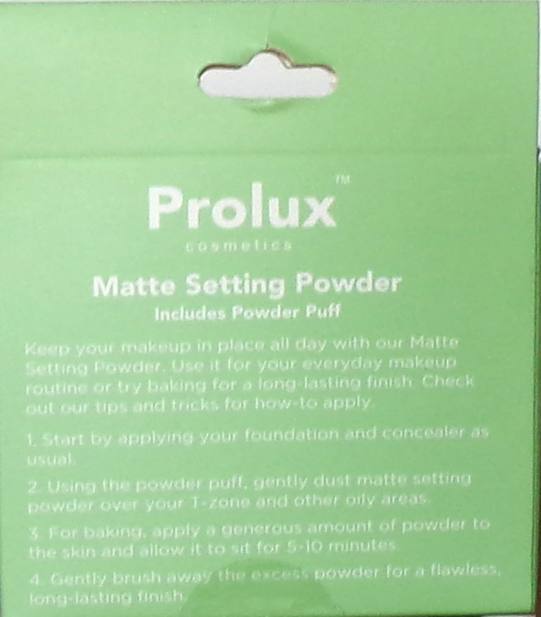 PROLUX Cosmetics MATTE Setting Powder With Puff ~ Ivory (Set of 2)