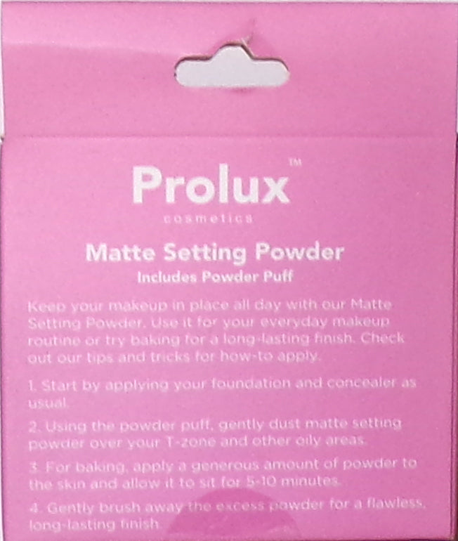 PROLUX Cosmetics MATTE Setting Powder With Puff ~ Translucent (Set of 2)