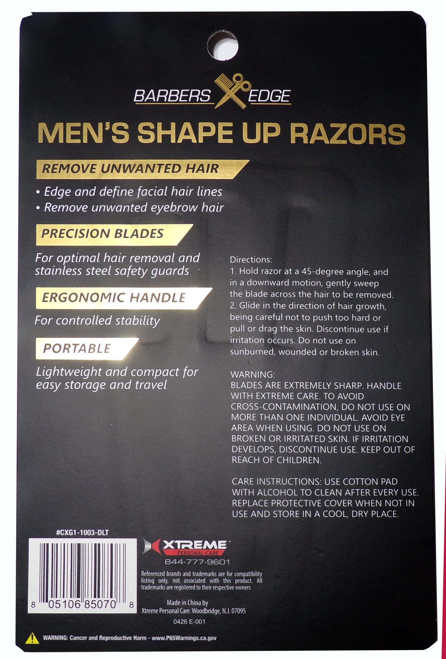 Barbers Edge Men's Shape Up Razors, 3-Count Pack