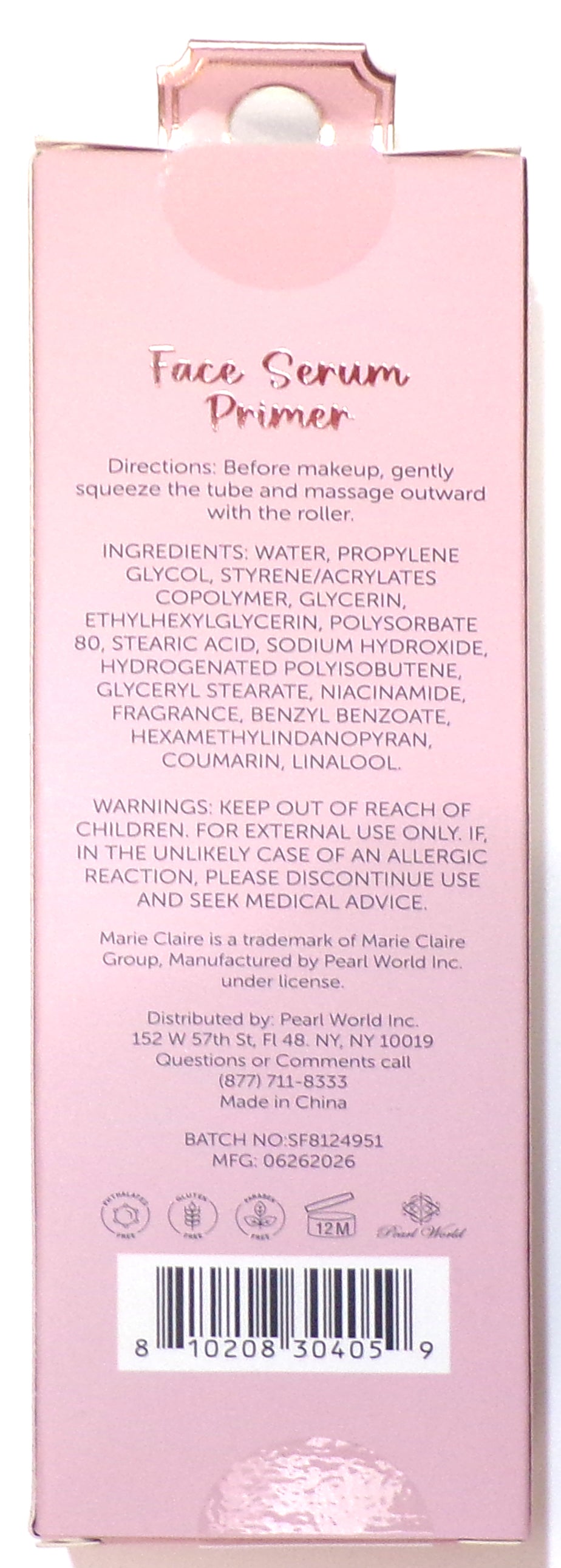 Marie Claire Paris Face Serum Primer Infused with Niacinamide 2-Pack, 2.02 fl
