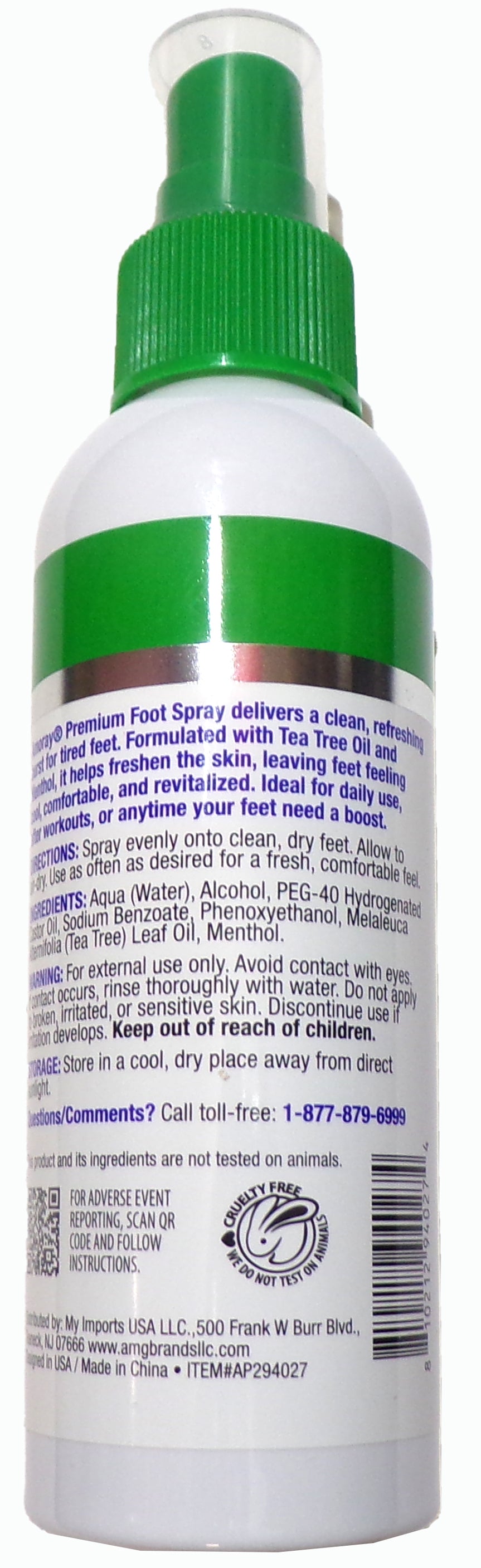 Amoray Premium 2-Pc Foot Care Set: Tea Tree Foot Cream 5 oz + Spray 5 fl oz