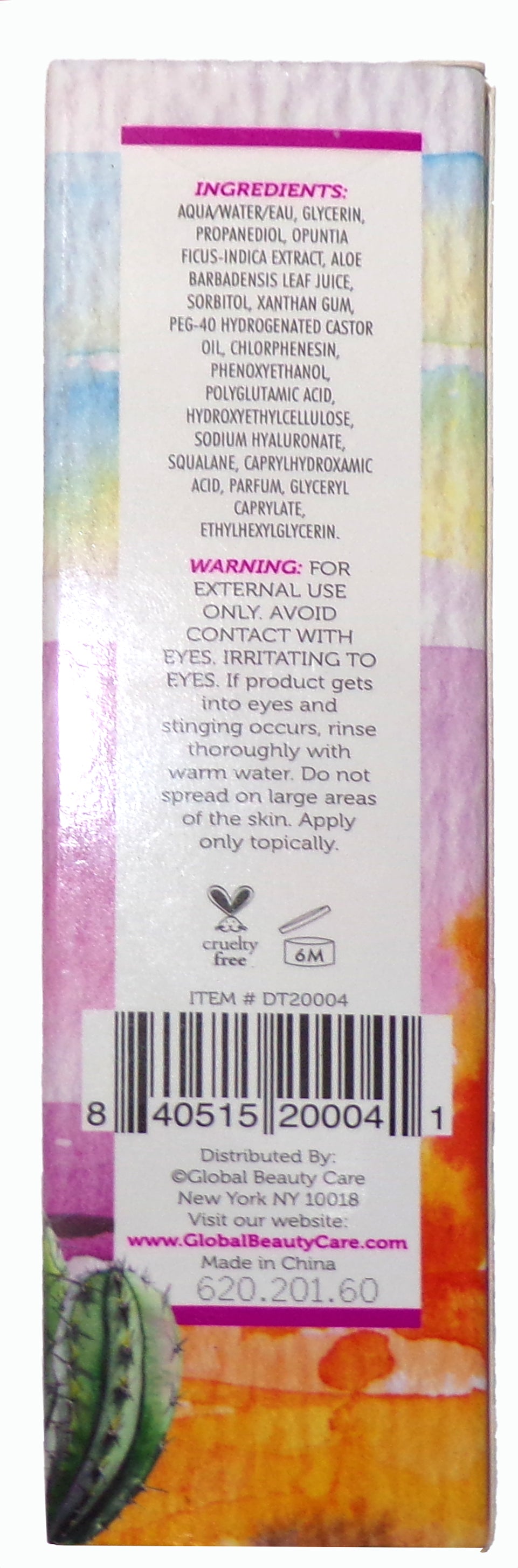 Global Beauty Care Cactus Quench Eye Serum with Prickly Pear & Aloe Vera, 0.5 FL