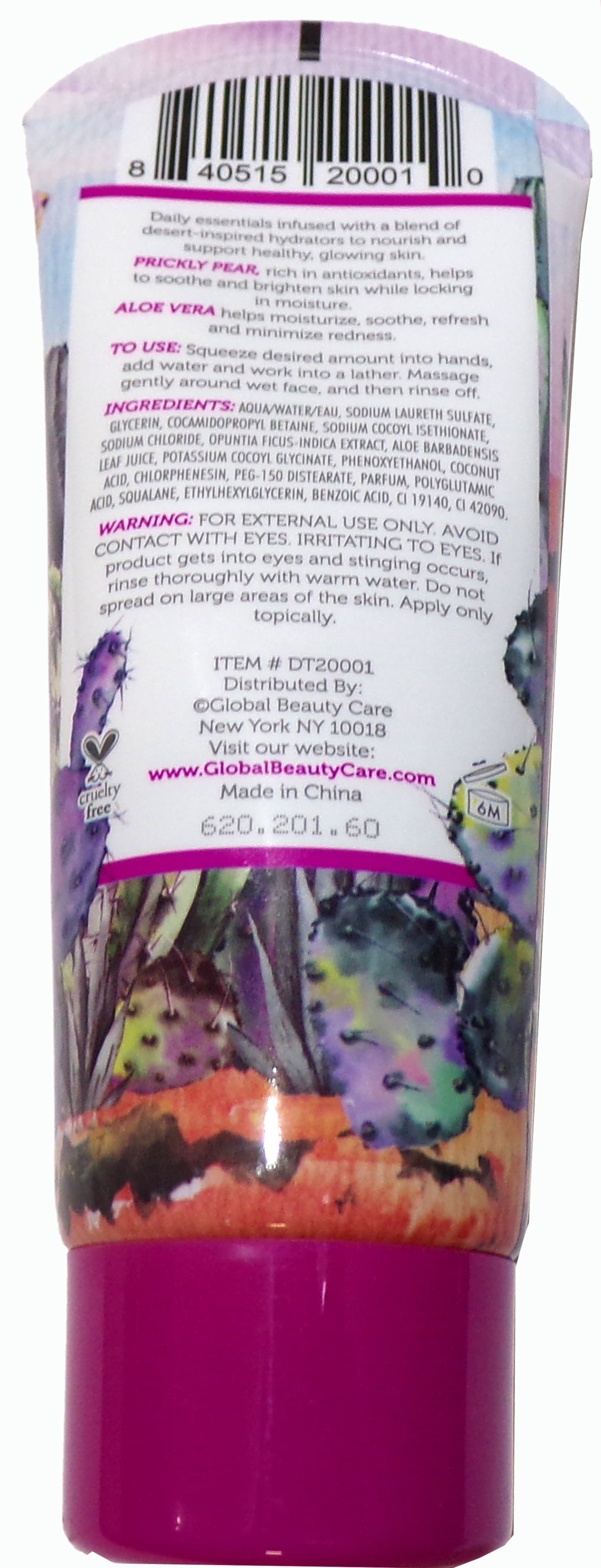 Global Beauty Care Cactus Quench Jelly Cleanser with Prickly Pear & Aloe Vera, 2