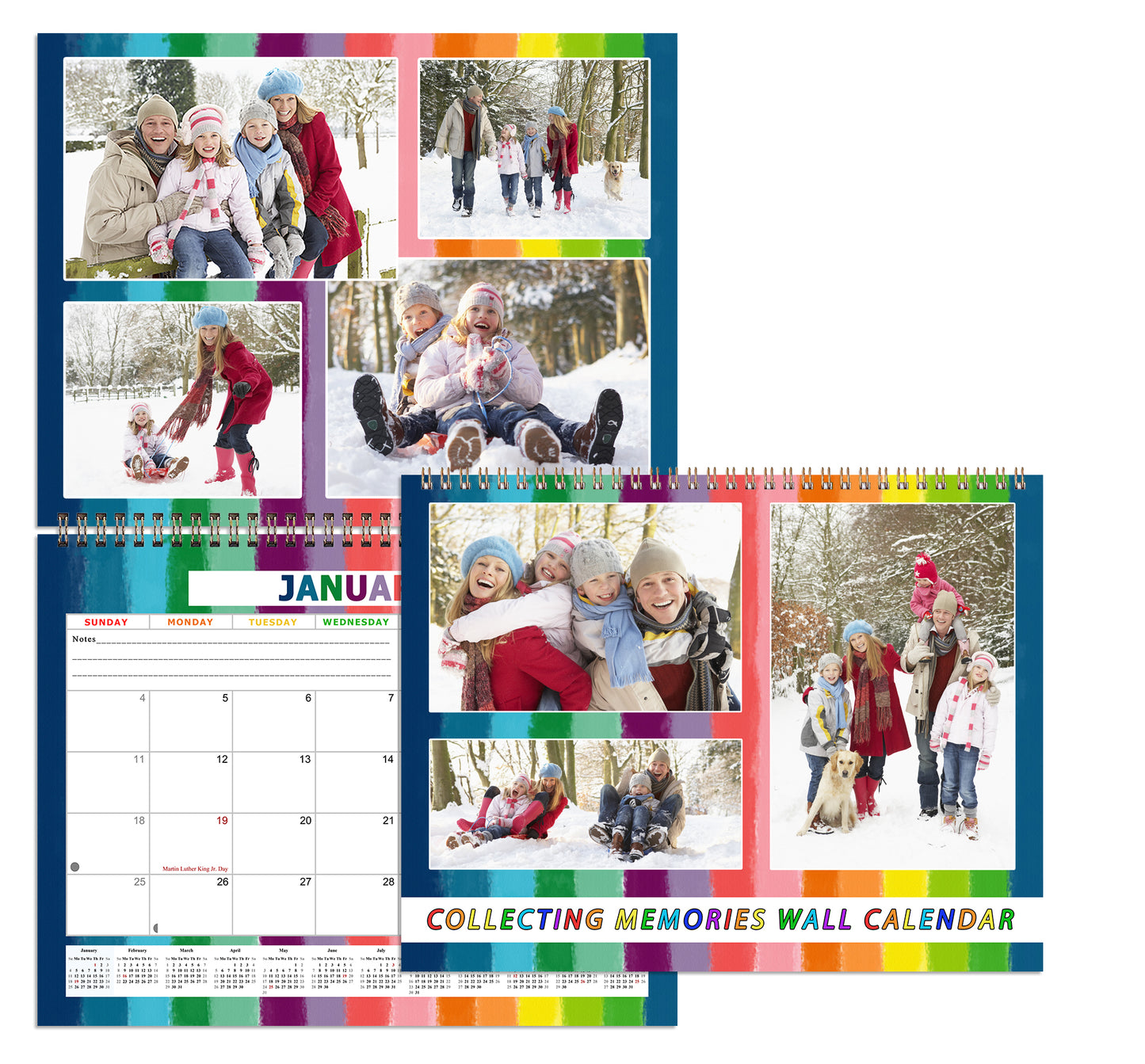 2026 Scrapbook Wall Calendar Spiral-bound (Add Your Own Photos) - 12 Months Desktop #015