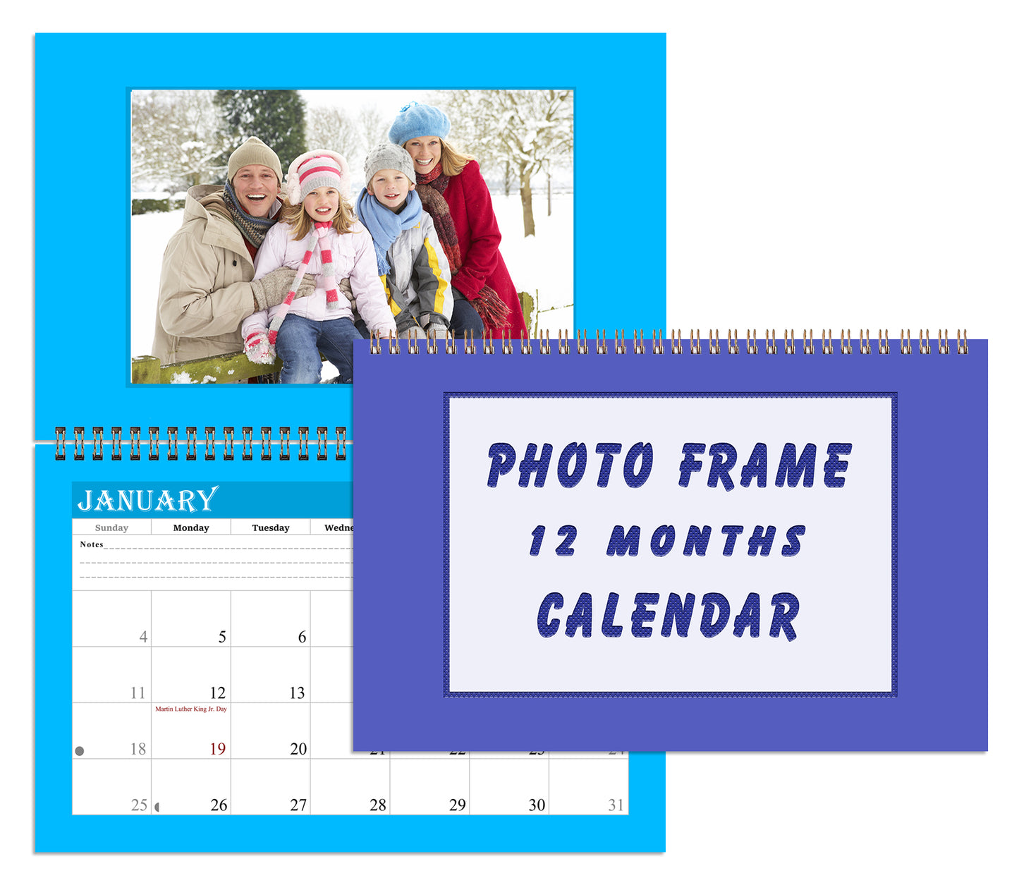 2026 Photo Frame Wall Spiral-bound Calendar (Add Your Own Photos) - 12 Months Desktop/Wall Calendar/Planner - (Edition #05)