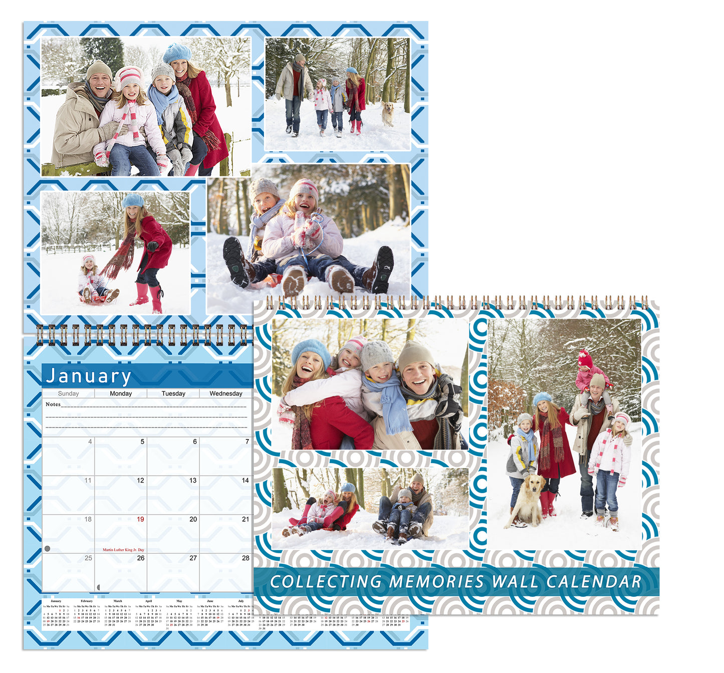2026 Scrapbook Wall Calendar Spiral-bound (Add Your Own Photos) - 12 Months Desktop #04