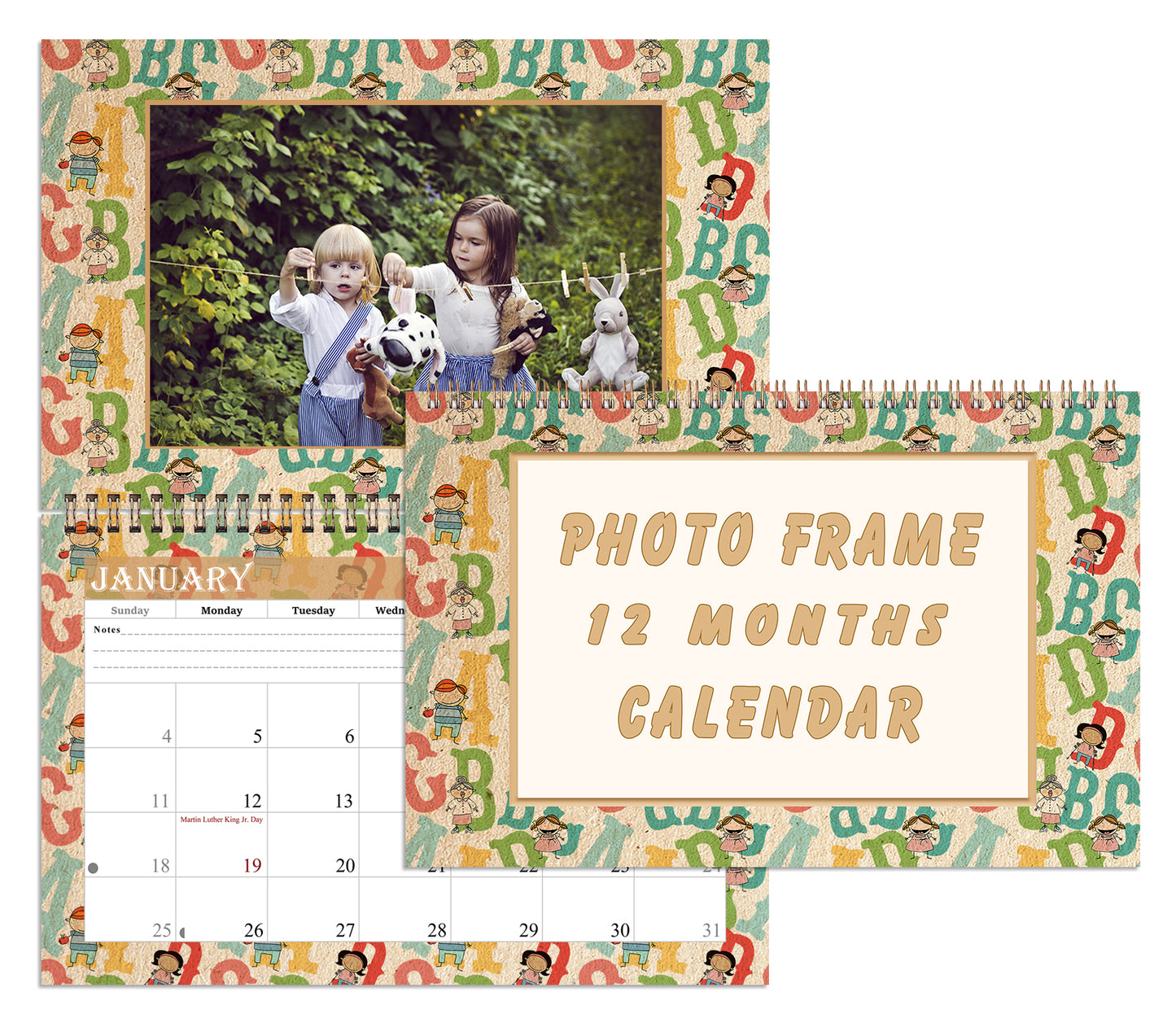 2026 Photo Frame Wall Spiral-bound Calendar (Add Your Own Photos) - 12 Months Desktop/Wall Calendar/Planner - (Edition #10)