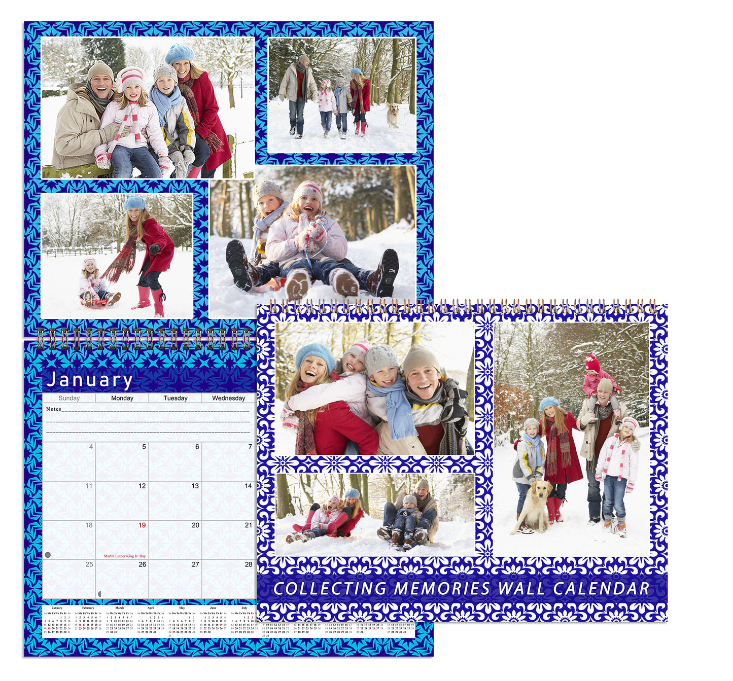 2026 Scrapbook Wall Calendar Spiral-bound (Add Your Own Photos) - 12 Months Desktop #07