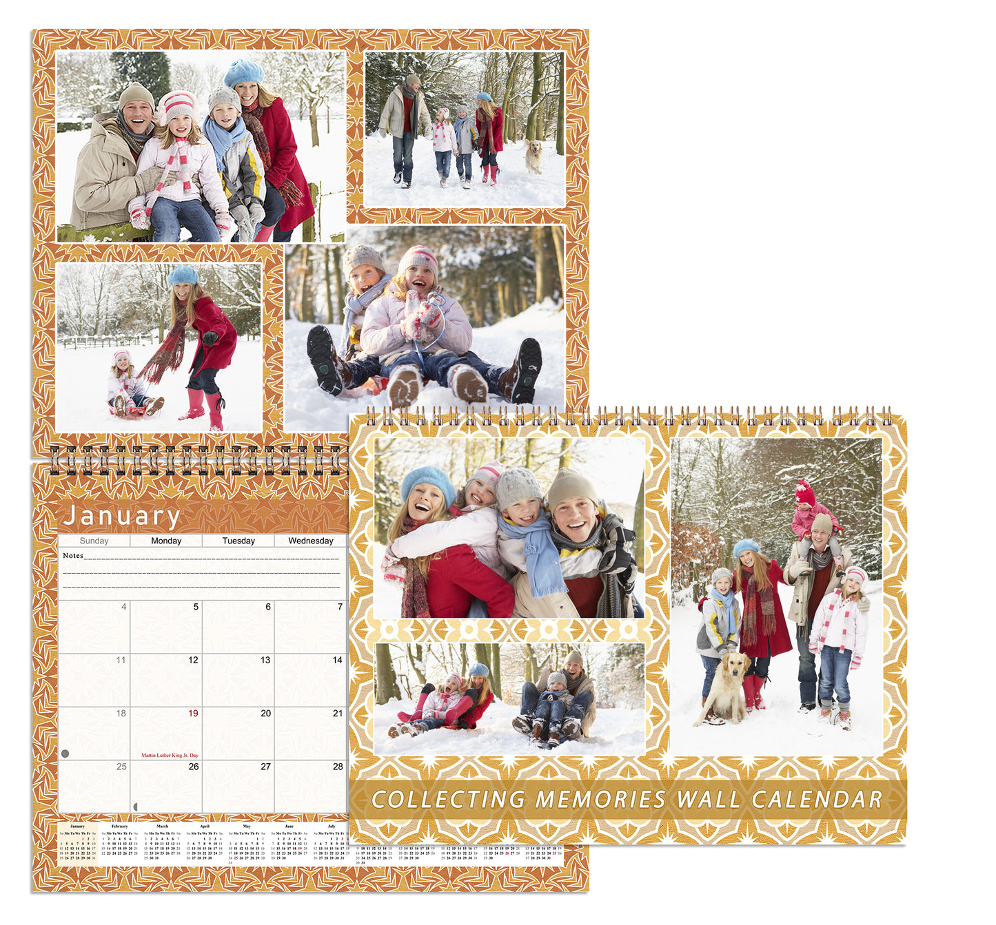 2026 Scrapbook Wall Calendar Spiral-bound (Add Your Own Photos) - 12 Months Desktop #09