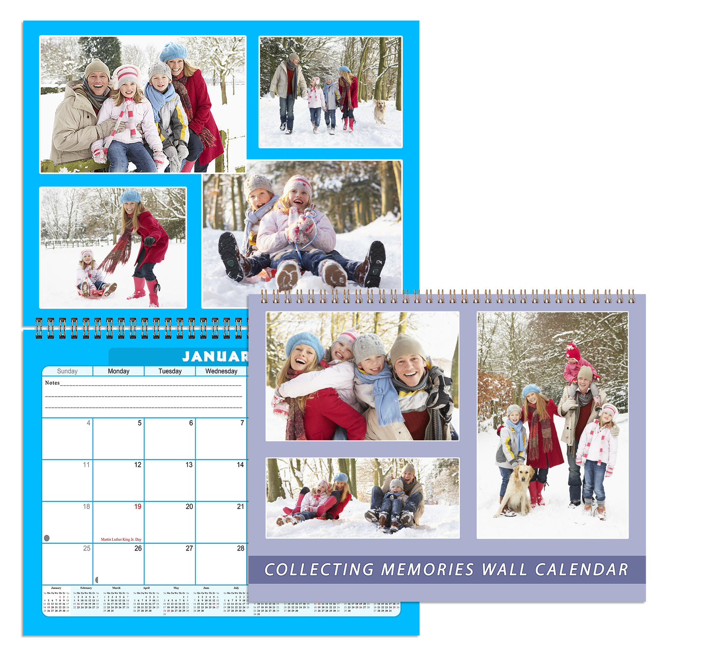 2026 Scrapbook Wall Calendar Spiral-bound (Add Your Own Photos) - 12 Months Desktop #05