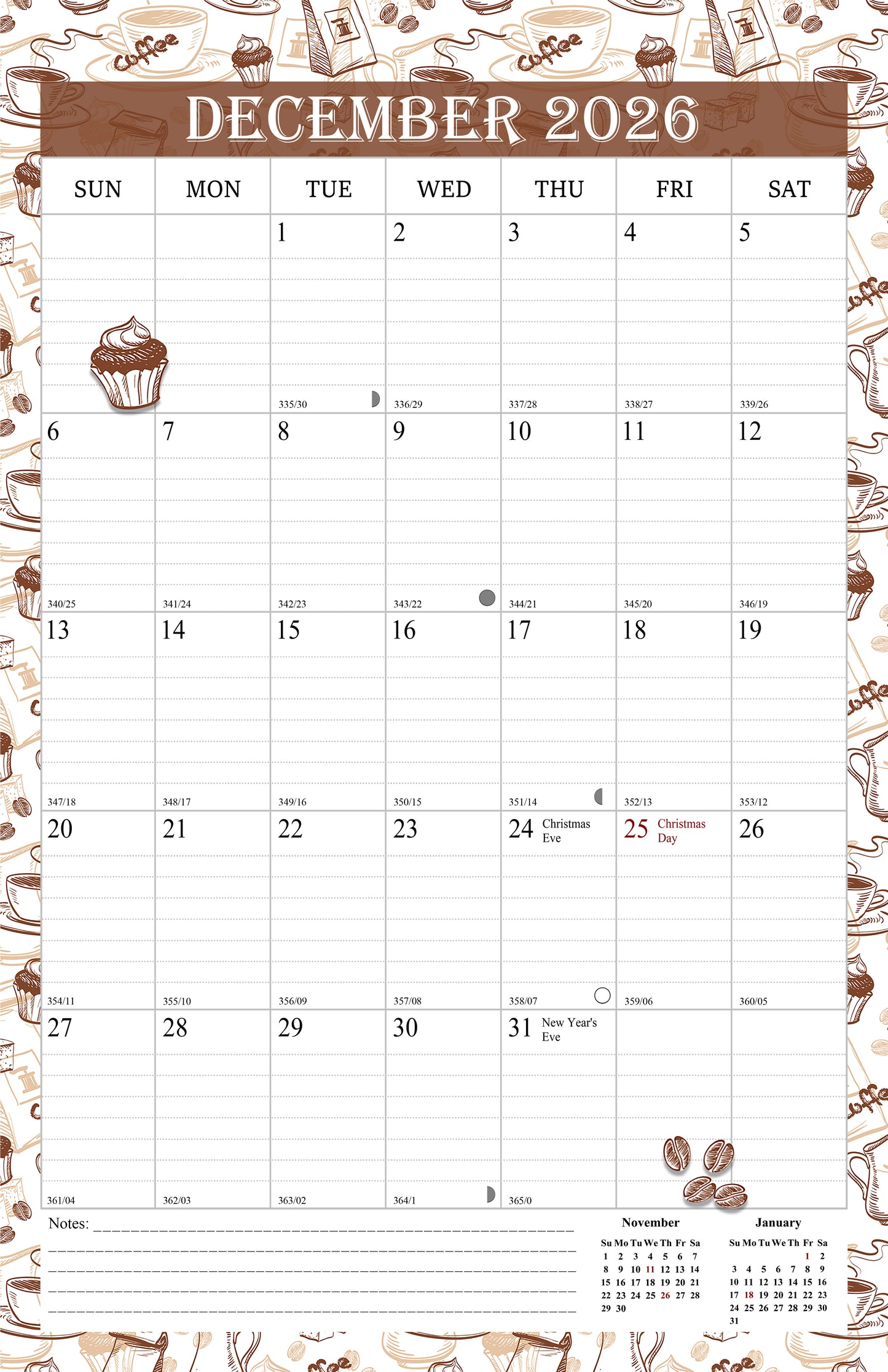 2026 Wall Calendar Spiral-Bound Twin-Wire Binding - 12 Months 10