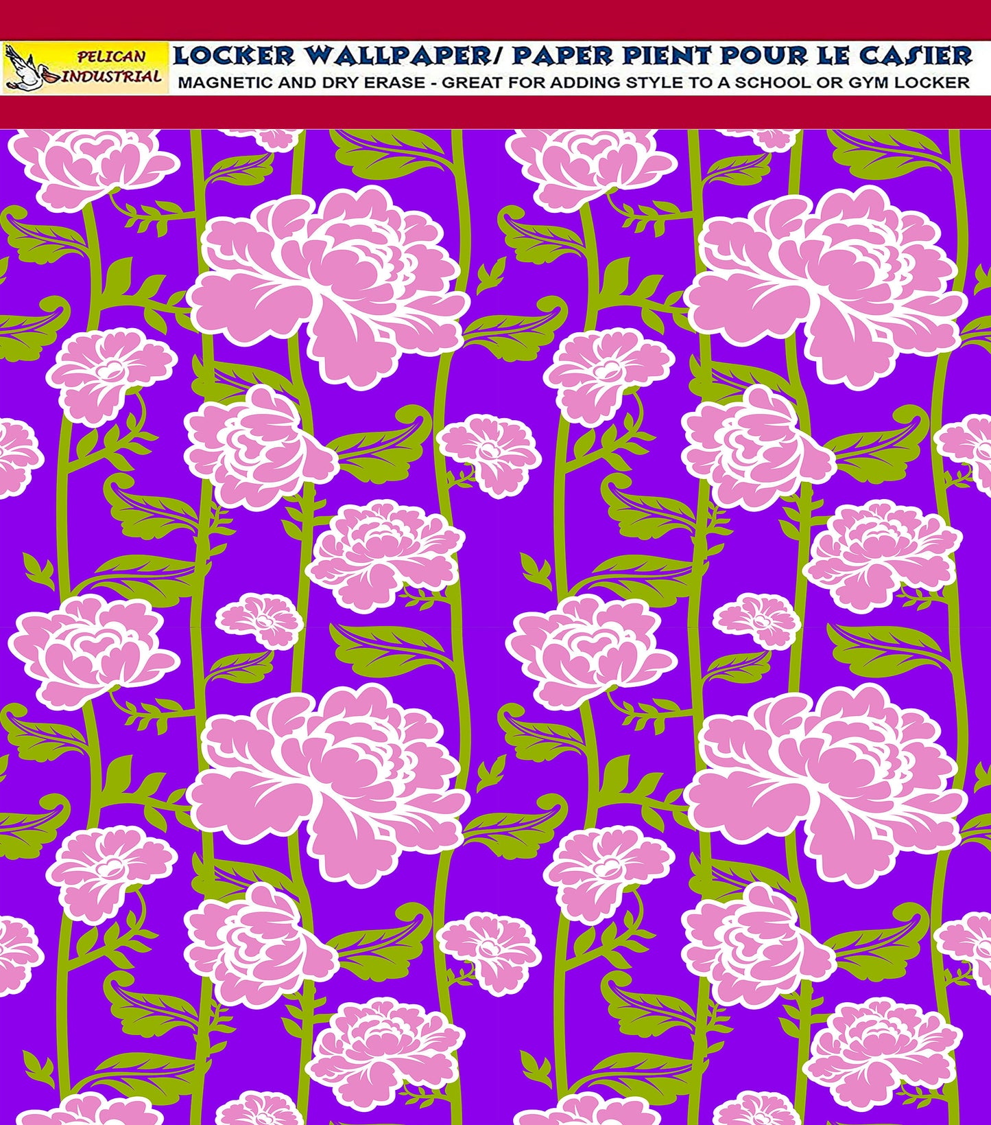 Magnetic Locker Wallpaper - Pack of 2 Rolls - (Flowers) (vg016)