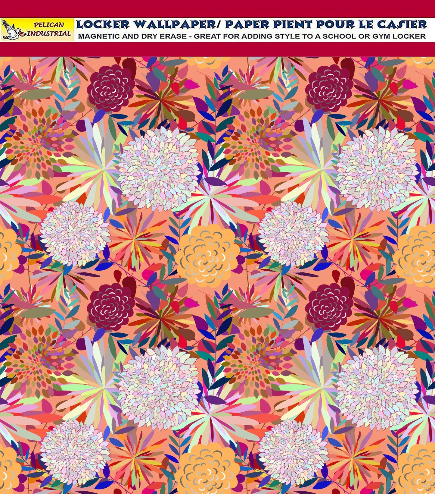 Deluxe School Locker Magnetic Wallpaper Full Cover Standard Half Lockers Pack of 12 Sheets - (Flowers) (vg 027)
