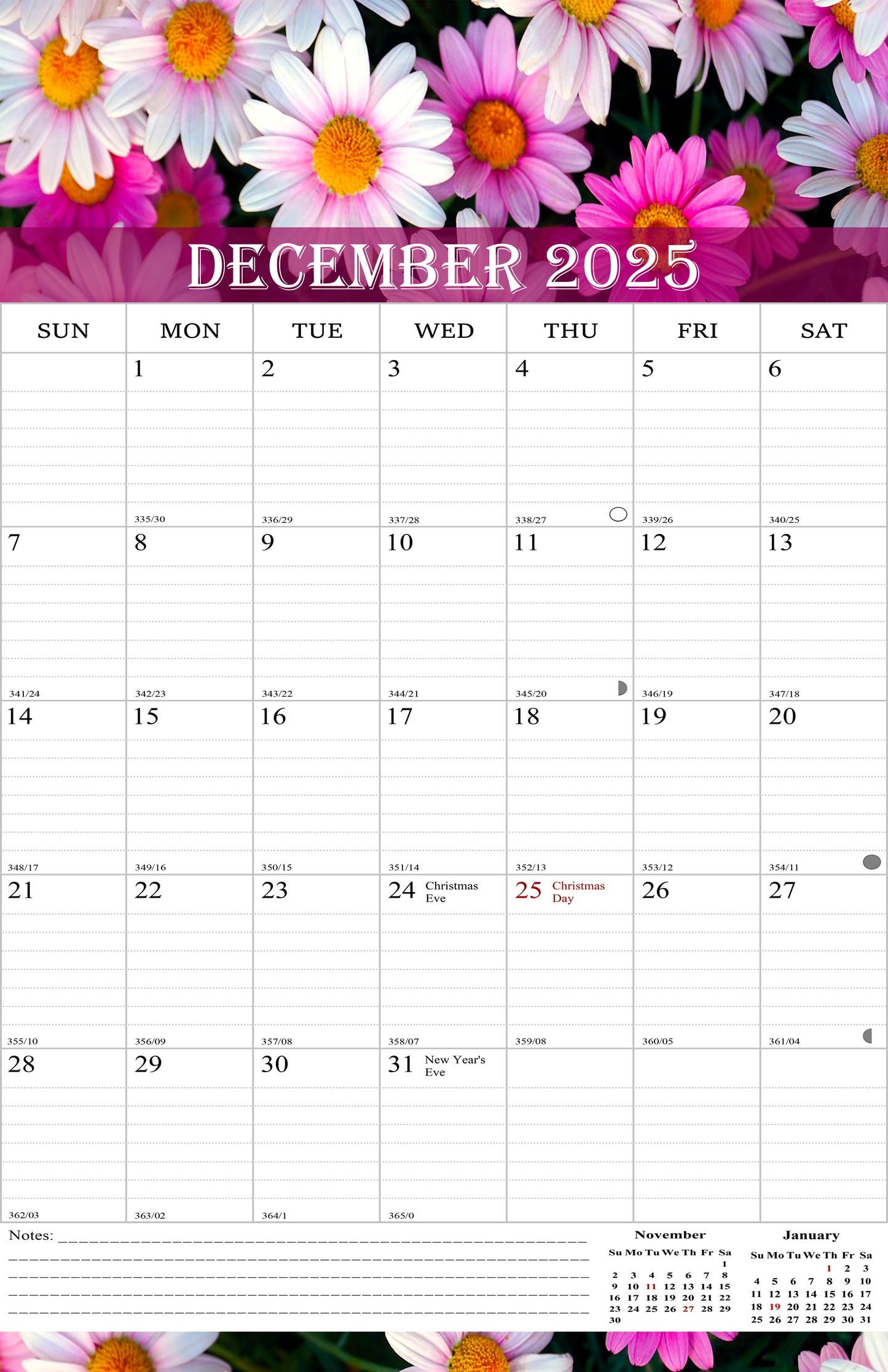 2025 Wall Calendar Spiral-Bound Twin-Wire Binding - 12 Months 04
