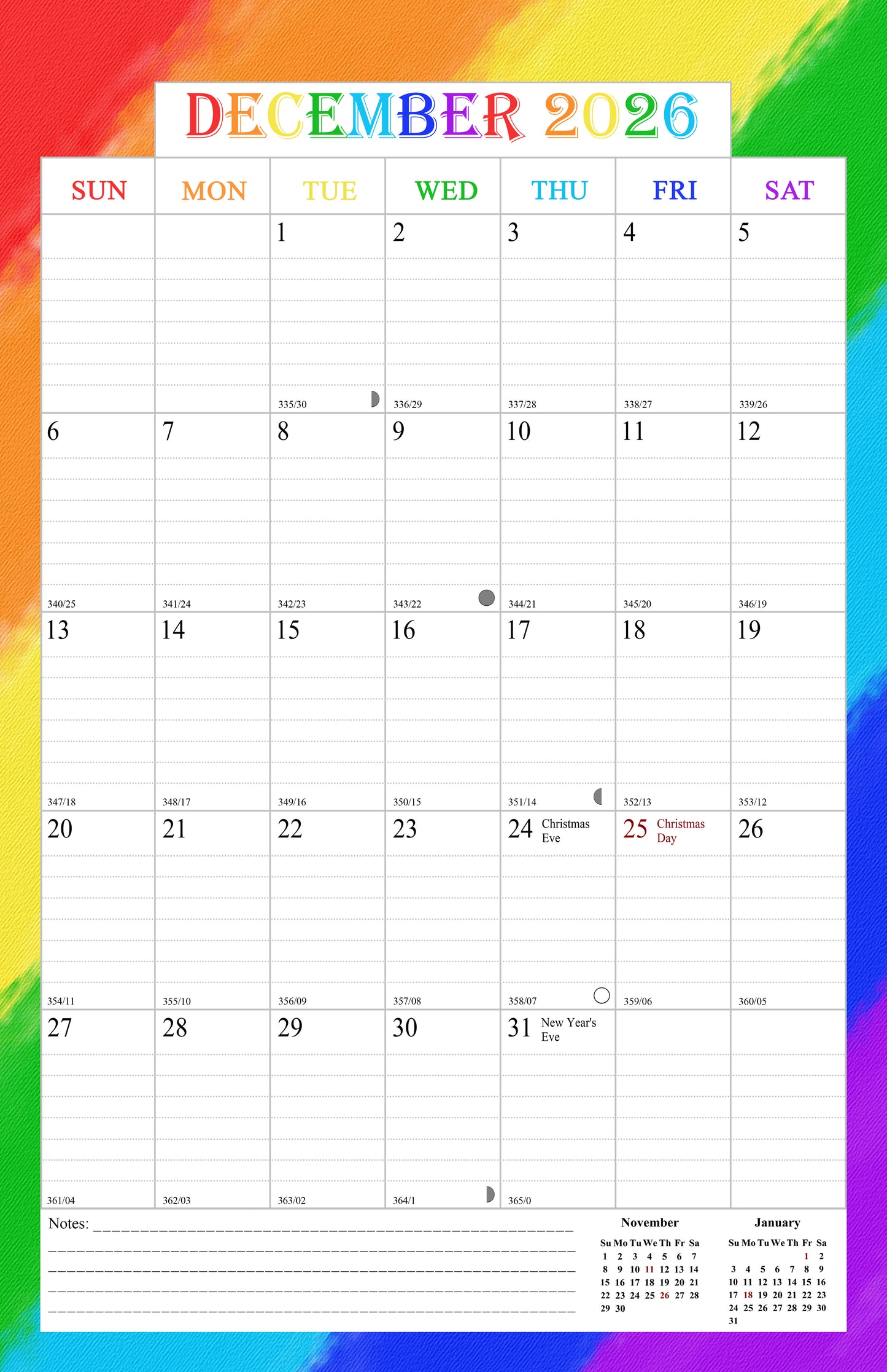 2025-2026 Wall Calendar Spiral-bound Twin-Wire Binding - 18 Months 8.5" x 11" 07