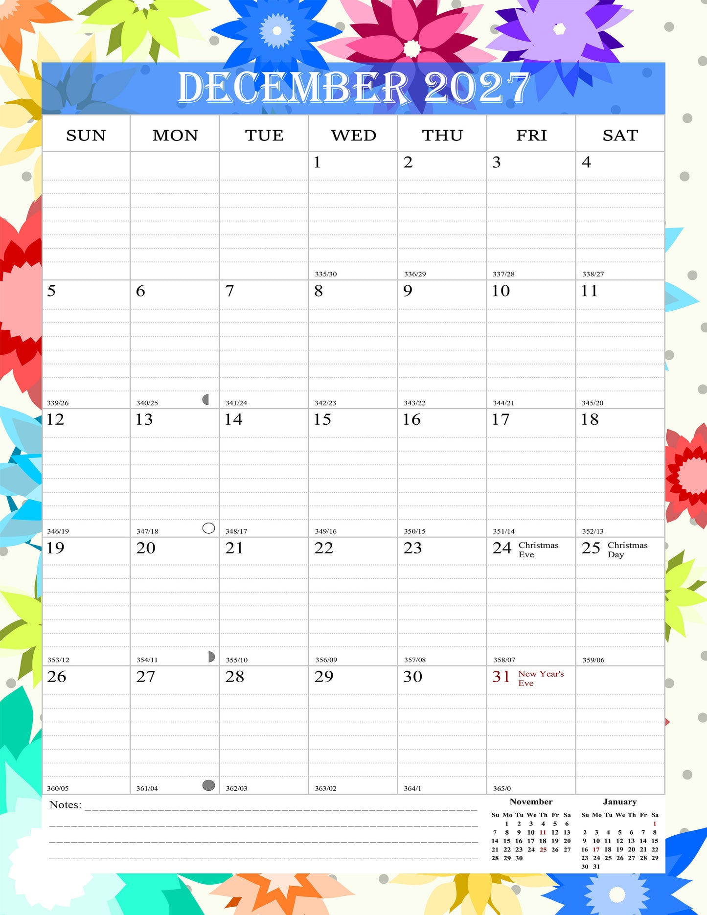 2026-2027 Wall Calendar Spiral-bound Twin-Wire Binding - 18 Months 8.5" x 11" 05