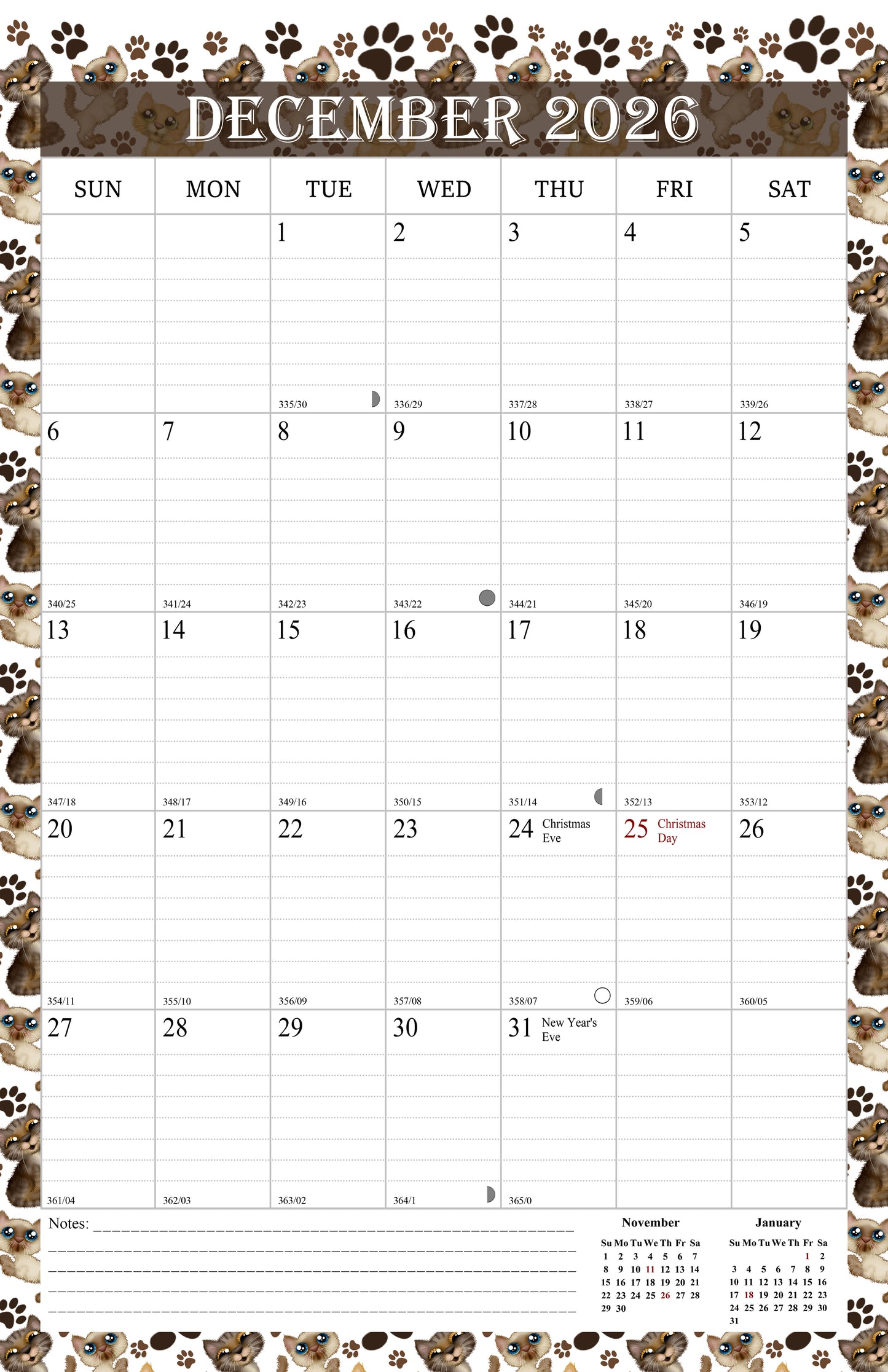 2026 Wall Calendar Spiral-Bound Twin-Wire Binding - 12 Months 17