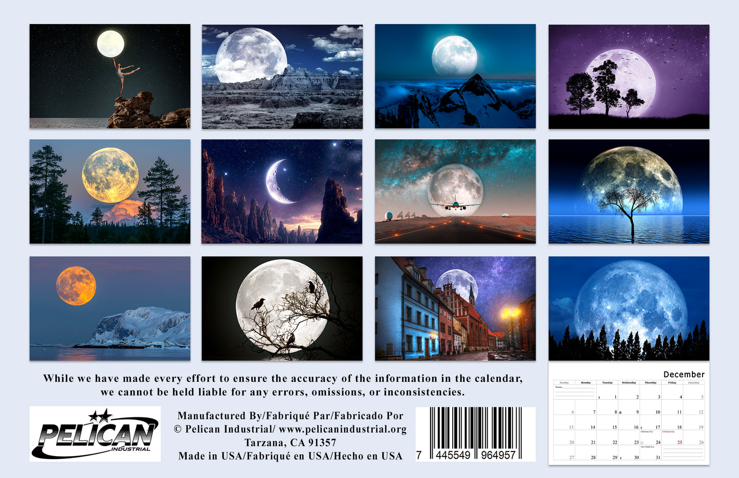 2026 Spiral-bound Wall Calendar (Moons) - 12 Months Desktop/Wall Calendar/Planner