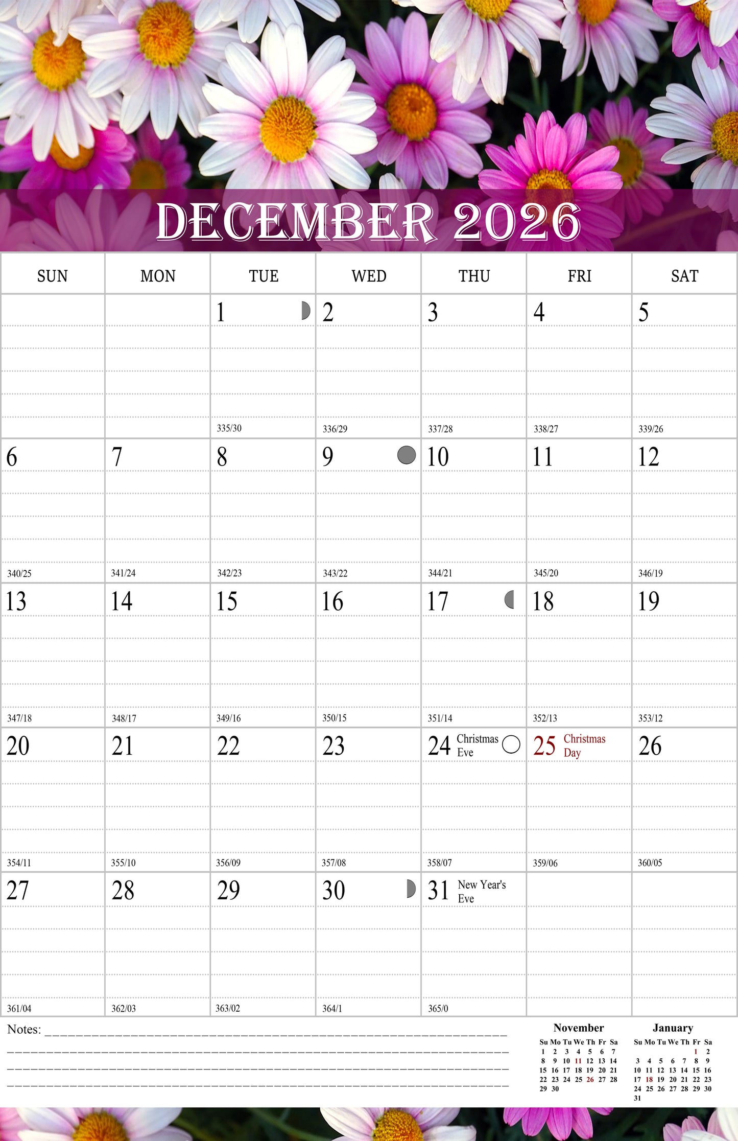 2025-2026 Wall Calendar Spiral-bound Twin-Wire Binding - 18 Months 8.5" x 11" 04