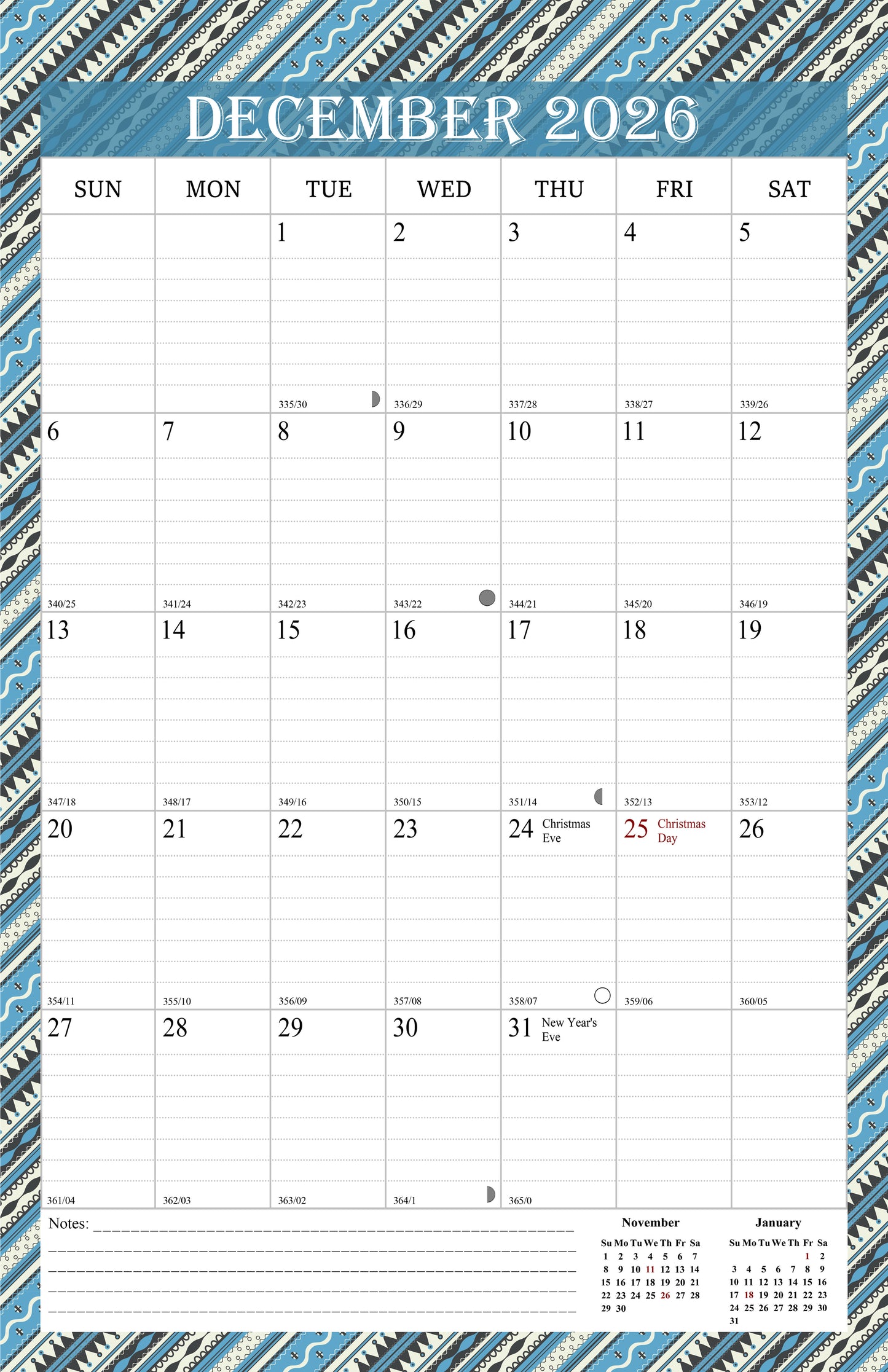2025-2026 Wall Calendar Spiral-bound Twin-Wire Binding - 18 Months 8.5" x 11" 011