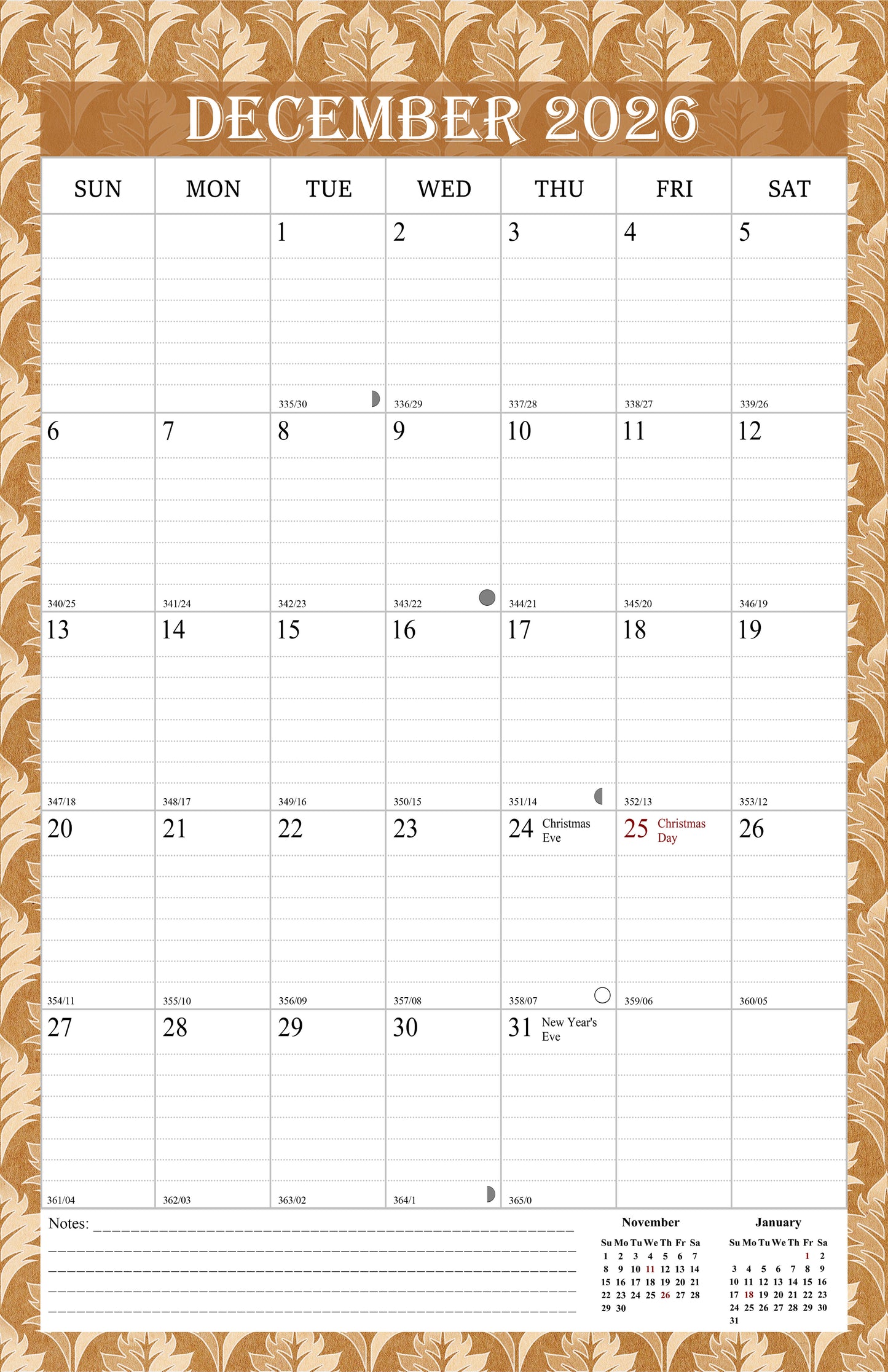 2025-2026 Wall Calendar Spiral-bound Twin-Wire Binding - 18 Months 8.5" x 11" 02