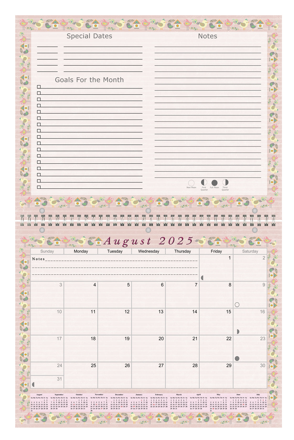 2025 - 2026 Academic Year 12 Months Student Calendar 3-Ring Binder (Edition #02)