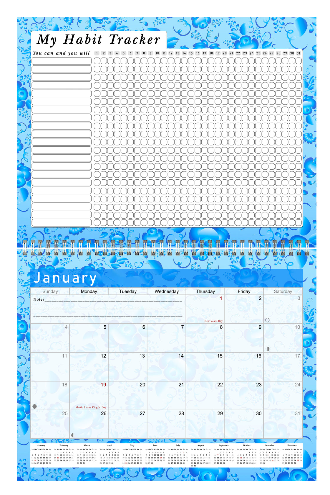 2026 Monthly Desktop/Wall Calendar/Planner - Habit Tracker - (Edition #20)