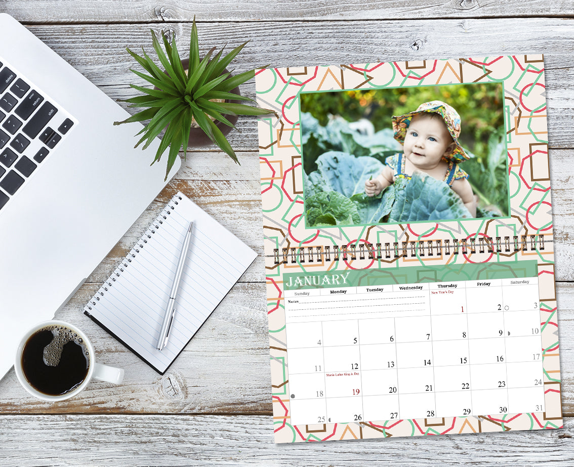 2026 Photo Frame Wall Spiral-bound Calendar (Add Your Own Photos) - 12 Months Desktop/Wall Calendar/Planner - (Edition #11)